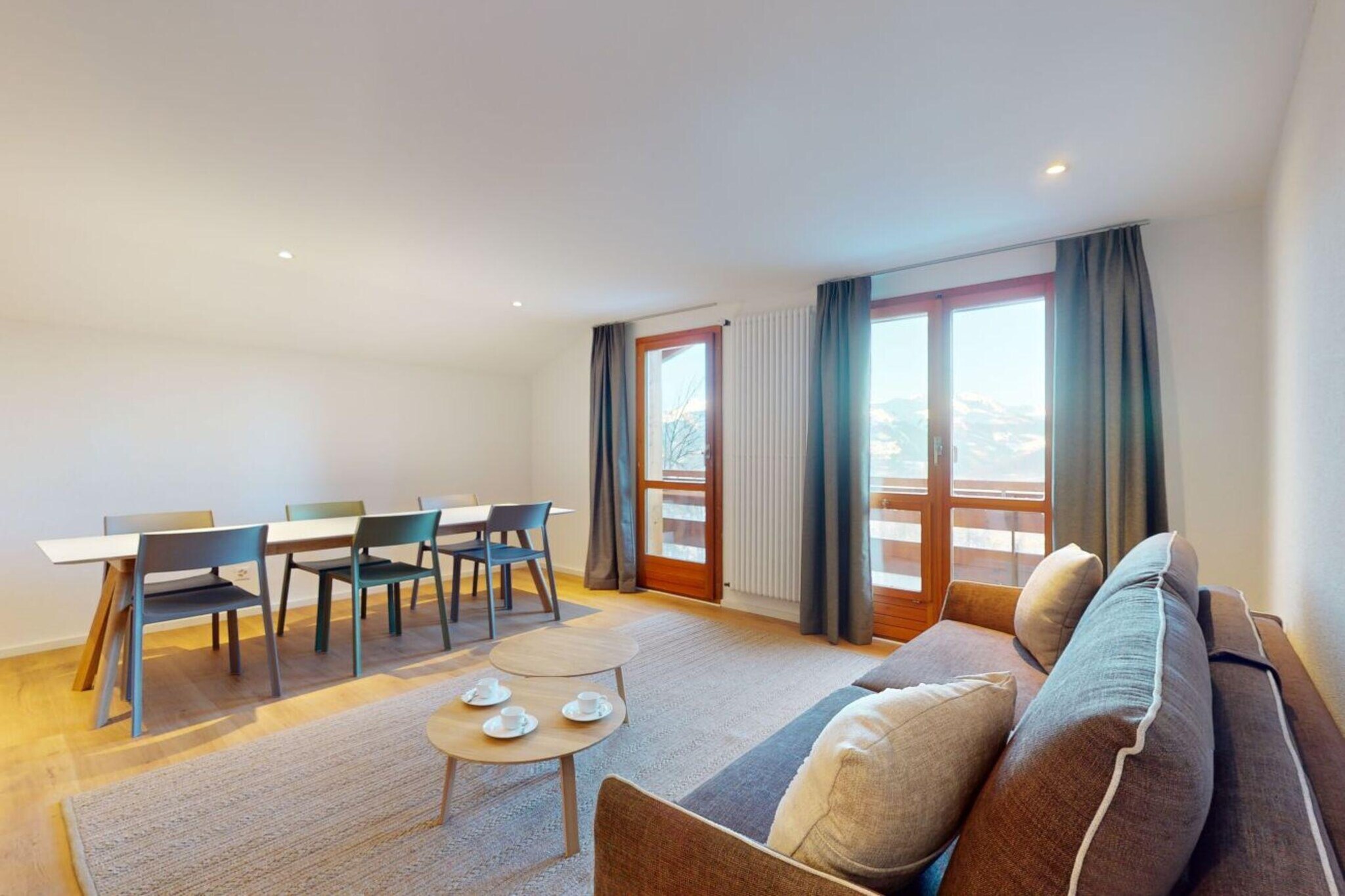 Chalet de l'Ours VUE & NATURE Appart Pregny 8 pers-Woonkamer