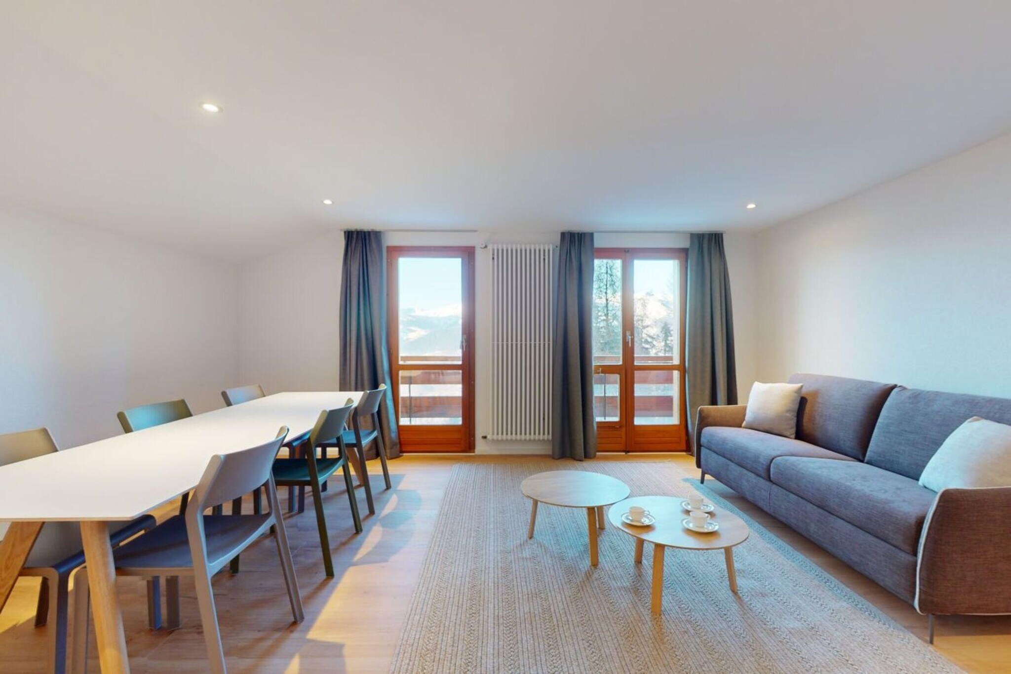 Chalet de l'Ours VUE & NATURE Appart Pregny 8 pers-Woonkamer