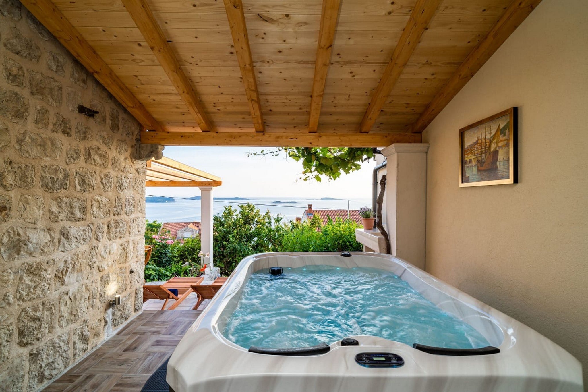Apartment Fortuno - One Bedroom Apartment with Terrace and Sea View-Spa