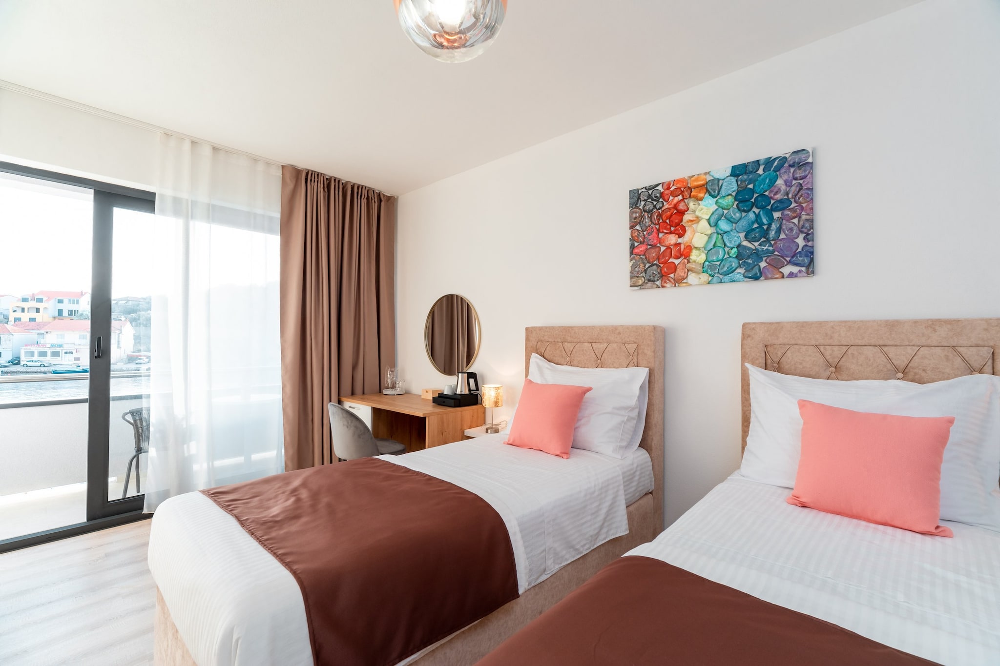Apartments & Rooms Fisherman's Luck - Superior Twin Room with Balcony and Sea View-Bedroom