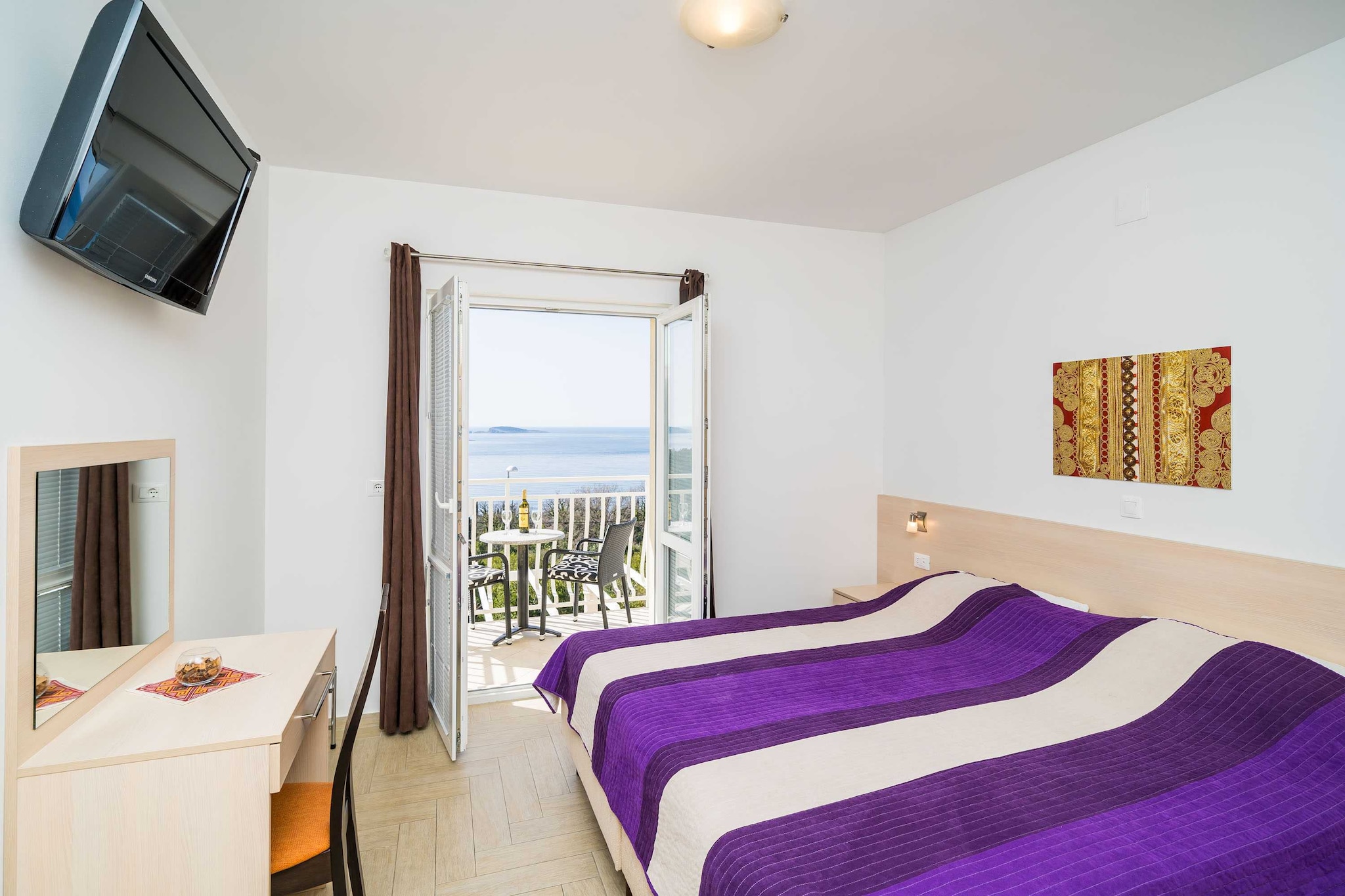 Villa Samba - Two Bedroom Apartment with Balcony and Sea View-Chambre