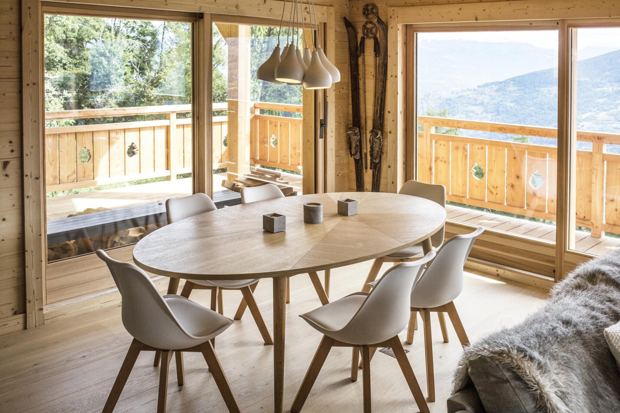 Experience the charm of this luxury 4-star chalet in Veysonnaz, Switzerland, perfect for families and groups, accommodating up to 10 guests. This modern, newly built chalet offers a spacious 175 m² layout, featuring a cozy living room with a modern fireplace, flat-screen TV, and Bluetooth speaker. The fully equipped kitchen includes a Nespresso machine, oven, fridge, microwave, dishwasher, raclette machine, toaster, and kettle, ensuring everything you need for a comfortable stay. 

With three double bedrooms and one room with two sets of bunk beds, the chalet comfortably sleeps up to 10 guests. The three bathrooms, all with showers, plus an additional bath, offer ample space and convenience for guests. The chalet also includes a laundry room with a washing machine, dryer, and ironing board. Outside, a large terrace, garden, and balcony with breathtaking valley views provide plenty of space to relax and enjoy the natural beauty surrounding you.

Located in a quiet area between the Masses chairlift and the Piste de l'Ours Veysonnaz gondola, this chalet is ideally situated for skiing and outdoor activities. It’s just 1.4 km to the cable car and close to shops and leisure activities, with the nearest shops 6.2 km away. Pets are not allowed, and there are two outdoor parking spaces (4x4 recommended). Optional services such as beds made upon arrival, a gourmet basket, and late departure options are available to enhance your stay.
