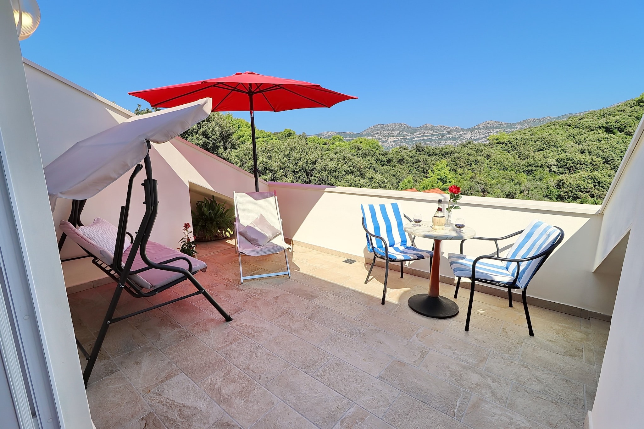 Apartments Villa Cebalo Korčula - Comfort One Bedroom Apartment with Terrace and Sea View  MARA-Terrasse