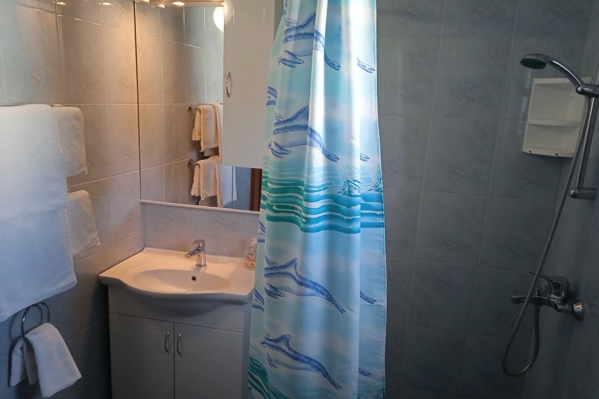 Apartments Ana Lopud - Double Room with Balcony and Sea View - (1 floor)-Badezimmer