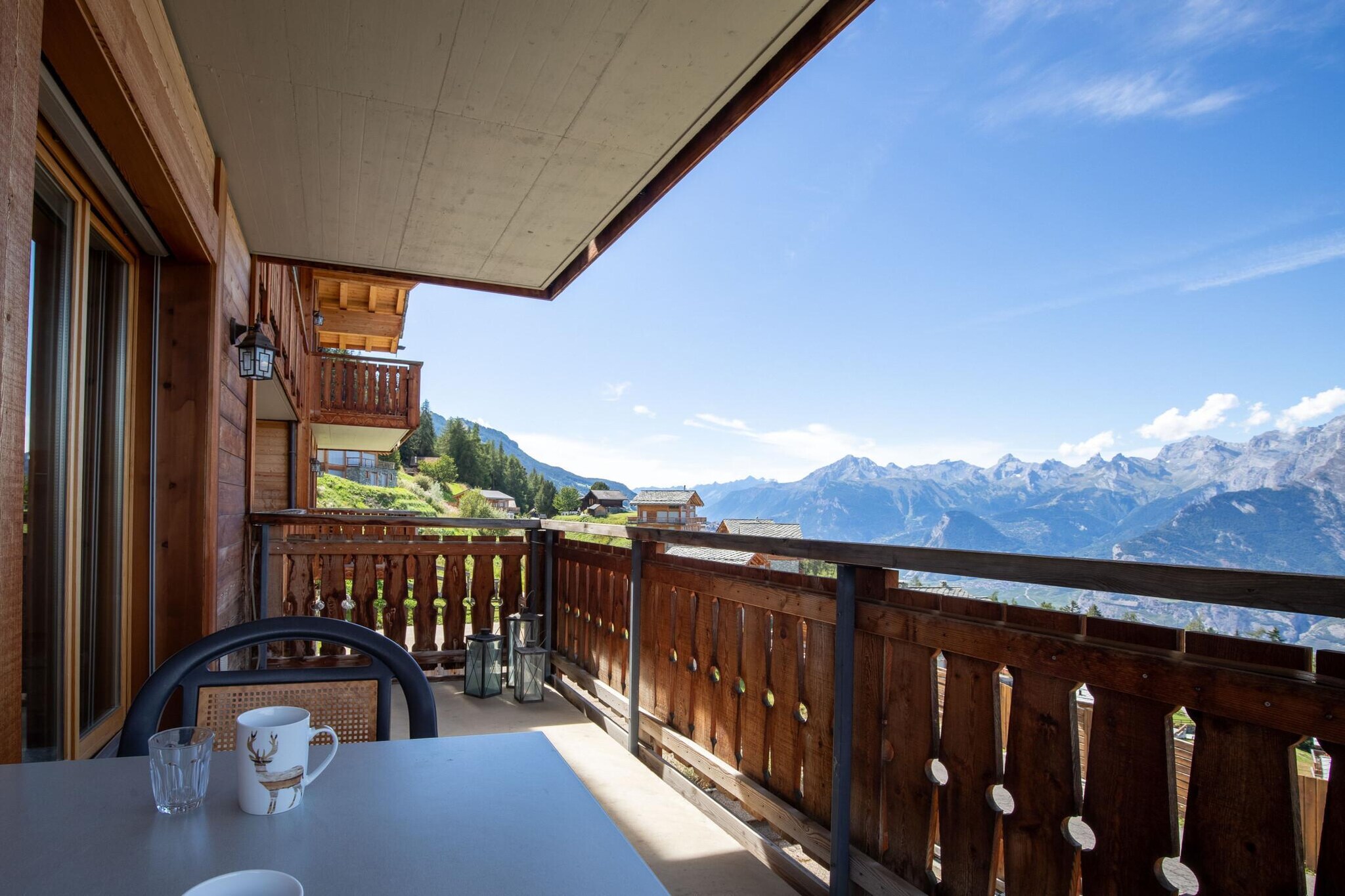 On the 1st floor: (Living room(double sofa bed, TV(cable, satellite), dining table, fireplace, seating area, DVD player, radio), open kitchen(hob(ceramic), toaster, coffee machine, oven, microwave, dishwasher, fridge-freezer, Juicer, dishes and cutlery(Bowls, chopsticks, plates, cups, etc.), Cooking basics(Pots and pans, oil, salt and pepper)), bedroom(double bed), bedroom(single bed, single bed), bathroom(bath tub, hairdryer), bathroom(shower, toilet))\n\nsauna, washing machine, balcony, heating(central), garden furniture, swimming pool(shared with other guests), lift