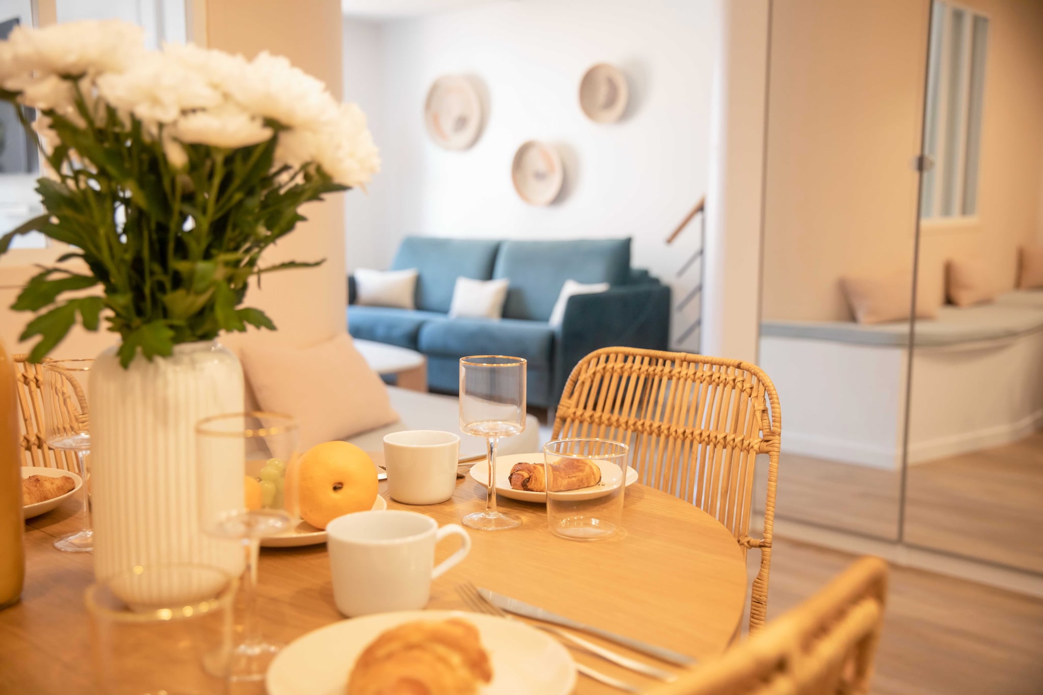 The flat is ideally located in the hyper centre of St Tropez, 3 minutes walk from the port.
null
The 38m2 flat, situated on the second floor (without a lift), offers a thoughtfully designed living space that includes:
1. Inviting Living Room:
The living room serves as the central hub, thoughtfully designed for both relaxation and socializing. The comfortable sofa bed not only offers a cozy spot for unwinding but also provides flexibility for accommodating extra guests, making it an ideal space for various activities.
2. Fully Equipped Kitchen:
The modern kitchen is a culinary haven, equipped with top-notch appliances such as a refrigerator, oven, induction hob, toaster, coffee machine, kettle, microwave, and a washing machine. This comprehensive setup ensures that residents have everything they need for meal preparation, from simple breakfasts to more elaborate dinners.
3. Comfortable Bedrooms:
The two bedrooms are carefully appointed to provide a serene and restful atmosphere. Each room boasts a double bed (160x190), promising a peaceful night's sleep. The design prioritizes comfort, creating private sanctuaries for residents to recharge.
4. Functional Bathrooms:
The two bathrooms are designed with functionality in mind, each featuring a shower and WC. This setup enhances convenience, particularly when accommodating multiple residents. The presence of dual bathrooms ensures that personal care routines can be efficiently managed.
5. Additional Amenities:
Air Conditioning: The inclusion of air conditioning adds a touch of luxury, allowing residents to maintain a comfortable indoor environment throughout the year.
TV: The television in the living space provides a source of entertainment, offering a chance to unwind and enjoy leisure time.
Sheets and Towels Provided: The thoughtful provision of sheets and towels not only simplifies the packing process for residents but also adds a layer of convenience to their stay.
This 38m2 flat is not just a residence; it's a well-curated space that balances practicality with aesthetics, ensuring that residents have everything they need for a pleasant and memorable stay.