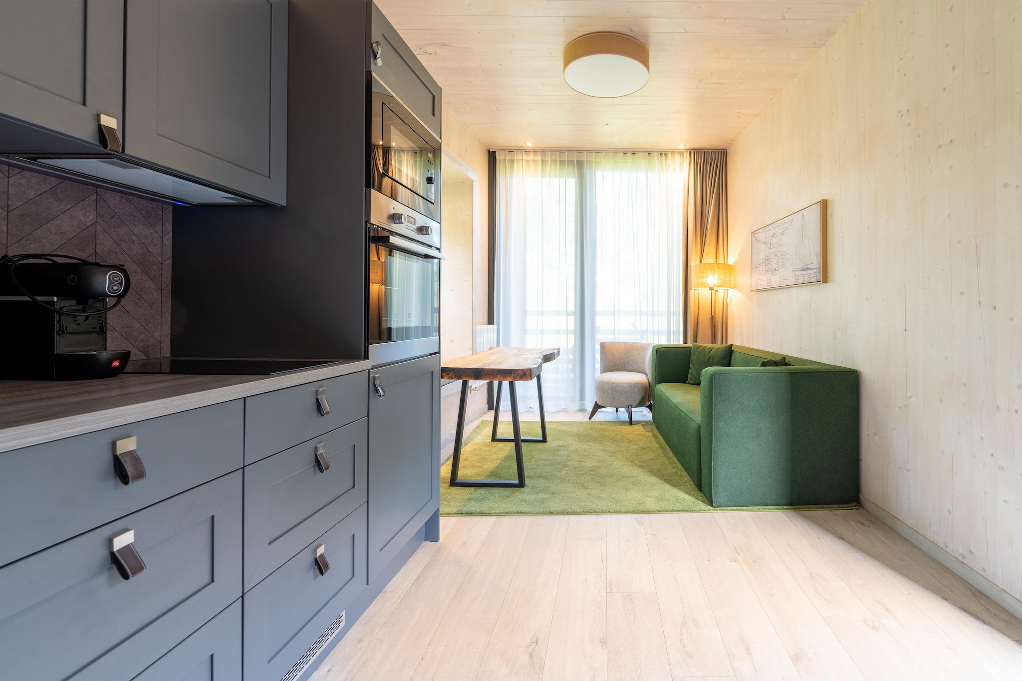 Ground floor: (open kitchen(electric kettle, cooker, coffee machine(pads), oven, combination microwave), Living/diningroom(TV, dining table, seating area), Bedroom with bathroom(double bed(160 x 200 cm), shower, washbasin, toilet), Internet access)\n\nterrace, garden, garden furniture, parking lot(public), swimming pool(shared with other guests, outside), swimming pool(shared with other guests, indoor), padel court