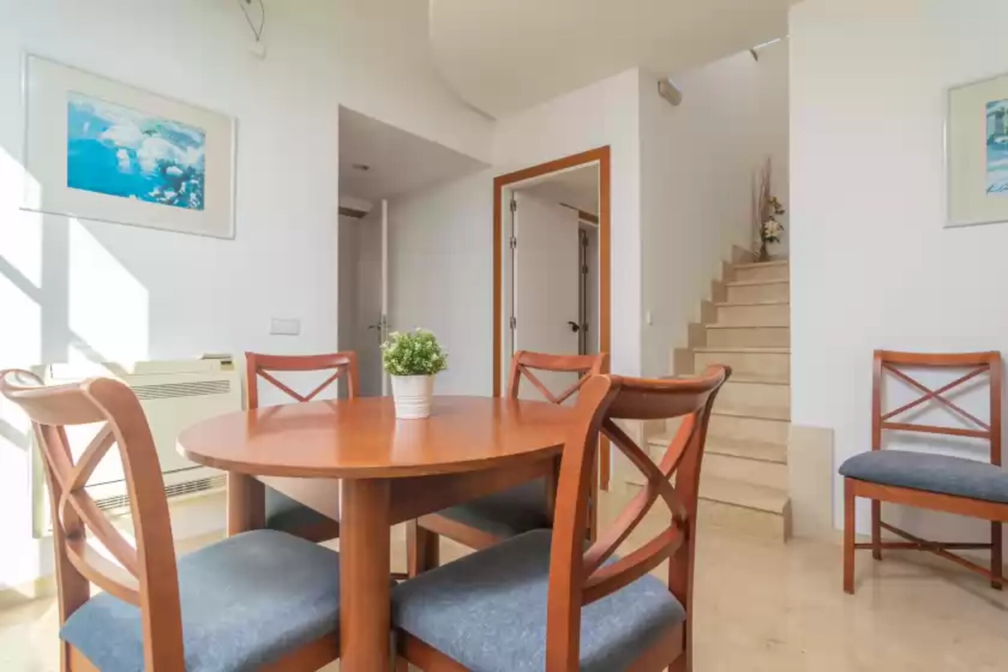 Located in an idyllic setting, this charming chalet offers a spectacular exterior with a chlorine pool measuring 7m x 3m, with a depth ranging from 1 to 1.5m. Equipped with sun loungers and umbrellas, it invites sunbathing. The perfect place to relax, residents can enjoy quiet moments to have a snack or immerse themselves in reading a good book.

This cozy two-story home reveals a charming foyer that welcomes its inhabitants. The ground floor hosts two spacious dining rooms, both equipped with Smart TV, air conditioning, and comfortable sofas, providing options for entertainment and relaxation. Two kitchens equipped with ceramic hobs provide a functional space for preparing delicious meals. The ground floor also features two rooms with single beds, wardrobes, air conditioning, and en-suite bathrooms with a bathtub. An additional bathroom with a full bathtub completes this floor. Upstairs, a final room with a double bed, wardrobe, and en-suite bathroom with a bathtub offers privacy, with access to a terrace where one can enjoy the sun and the views. For your convenience there is a washing machine, iron and ironing board. If you are travelling with a baby we can provide a cot and highchair.

Can Picafort is a picturesque coastal town located on the island of Mallorca. Its beach is the main attraction, stretching along several kilometers and offering a stunning environment for sun and sea lovers. Its calm waters are ideal for swimming, water sports, or simply relaxing on the shore. Additionally, the promenade along the beach is dotted with restaurants, bars, and shops offering a variety of gastronomic and entertainment options. Its urban core boasts a lively nightlife and a wide variety of services for tourists. The natural surroundings of Can Picafort also provide opportunities for adventure, with hiking and cycling routes allowing exploration of the beauty of the surrounding landscape. The s'Albufera Natural Reserve, located near Can Picafort, is an important wetland and refuge for migratory birds, providing a unique experience for nature enthusiasts. Consult the advertiser for possible charges. Pets are not allowed. The holding of events is forbidden. 
Distances
Beach: 1 km - Playa de Can Picafort
Airport: 63.8 km - Aeropuerto de Palma
Golf course: 15.2 km - Club de Golf Alcanada
Town: 0 km - Ca'n Picafort
Train station: 14 km - Tren Muro
Bus stop: 0.350 km - Bus
Ferry: 13.1 km - Embarque Puerto Alcudia
Hospital: 26.4 km - Hospital Comarcal de Inca
Tourist license: VT/1477Single Rental Registry: ESFCTU000007011000203202000000000000000000000VT/14770There's a mandatory tourist tax in Balearic Islands, called Ecotasa. All guests, except people under 16 years, have to pay this tax. The amount varies between 0.55â‚¬/night and guest during the low season and 2.2â‚¬/night and guest during  the high season .The tax is reduced by half from the 9th day for your stay.