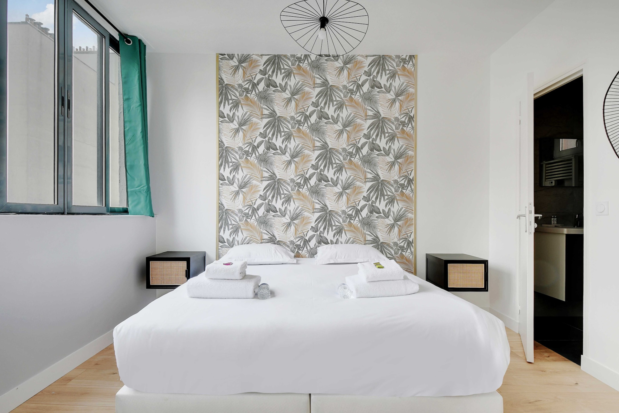 On the 2nd floor: (Living room(single sofa bed, TV), open kitchen(stove, electric kettle, toaster, coffee machine, microwave, fridge, dishes and cutlery, Cooking basics), bedroom(double bed), bathroom(shower, washbasin, toilet, Towels/Sheets (Incl.), shampoo, Essentials))\n\nHot Water, Internet Access DSL, Wardrobe, First Aid, Play area, heating, iron, hairdryer, Dedicated workspace, Carbon monoxide detector, Enhanced cleaning practices, Long term stays allowed, Room-darkening shades