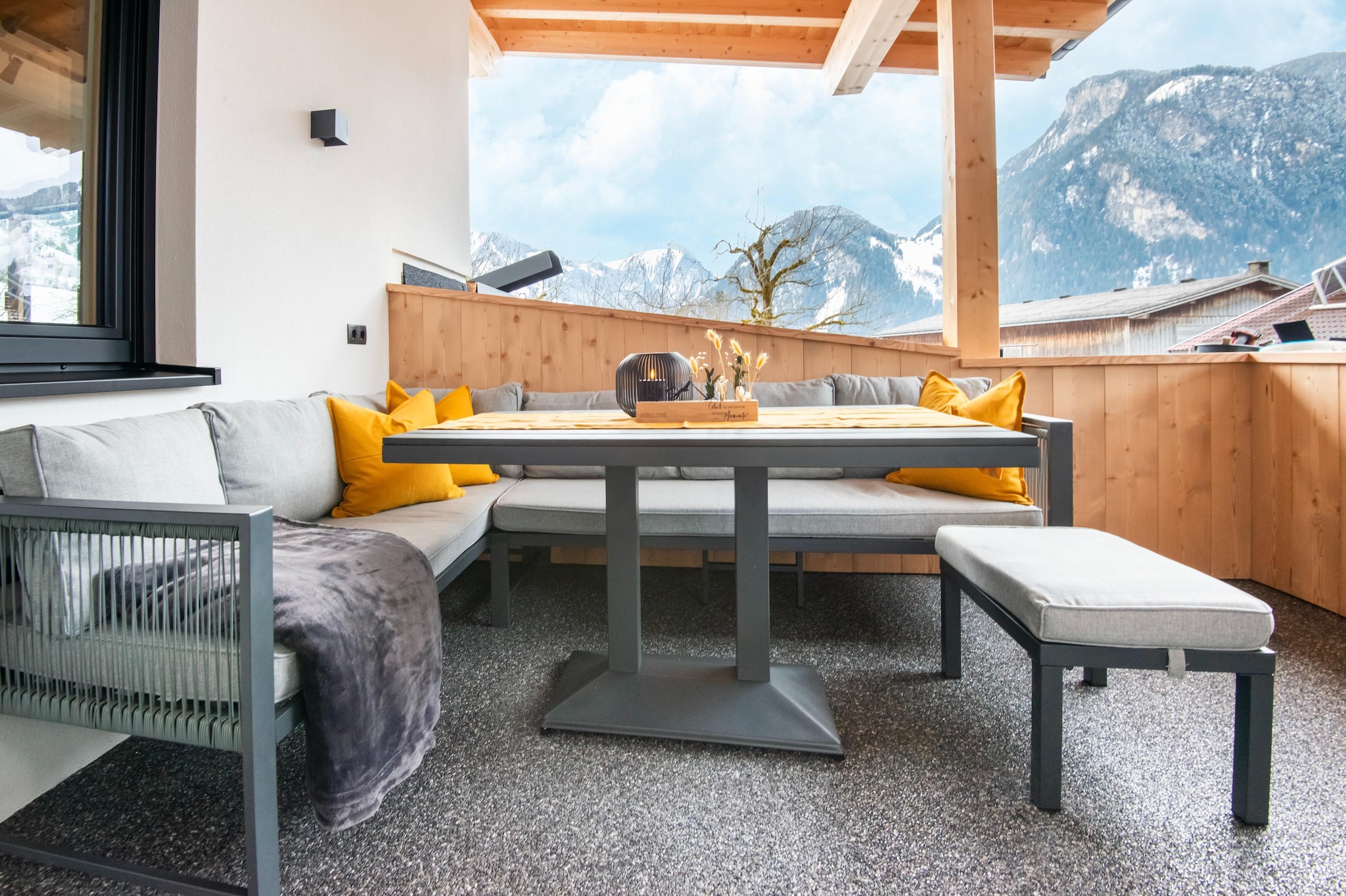 Ground floor: \n\nOn the 1st floor: (Large kitchen(cooker(4 ring stoves, ceramic), oven, dishwasher, fridge-freezer), bedroom(double bed, TV(satellite)), bedroom(single sofa bed, double bed, TV(satellite)), bathroom(shower, toilet), toilet, terrace(roofed), garden furniture)