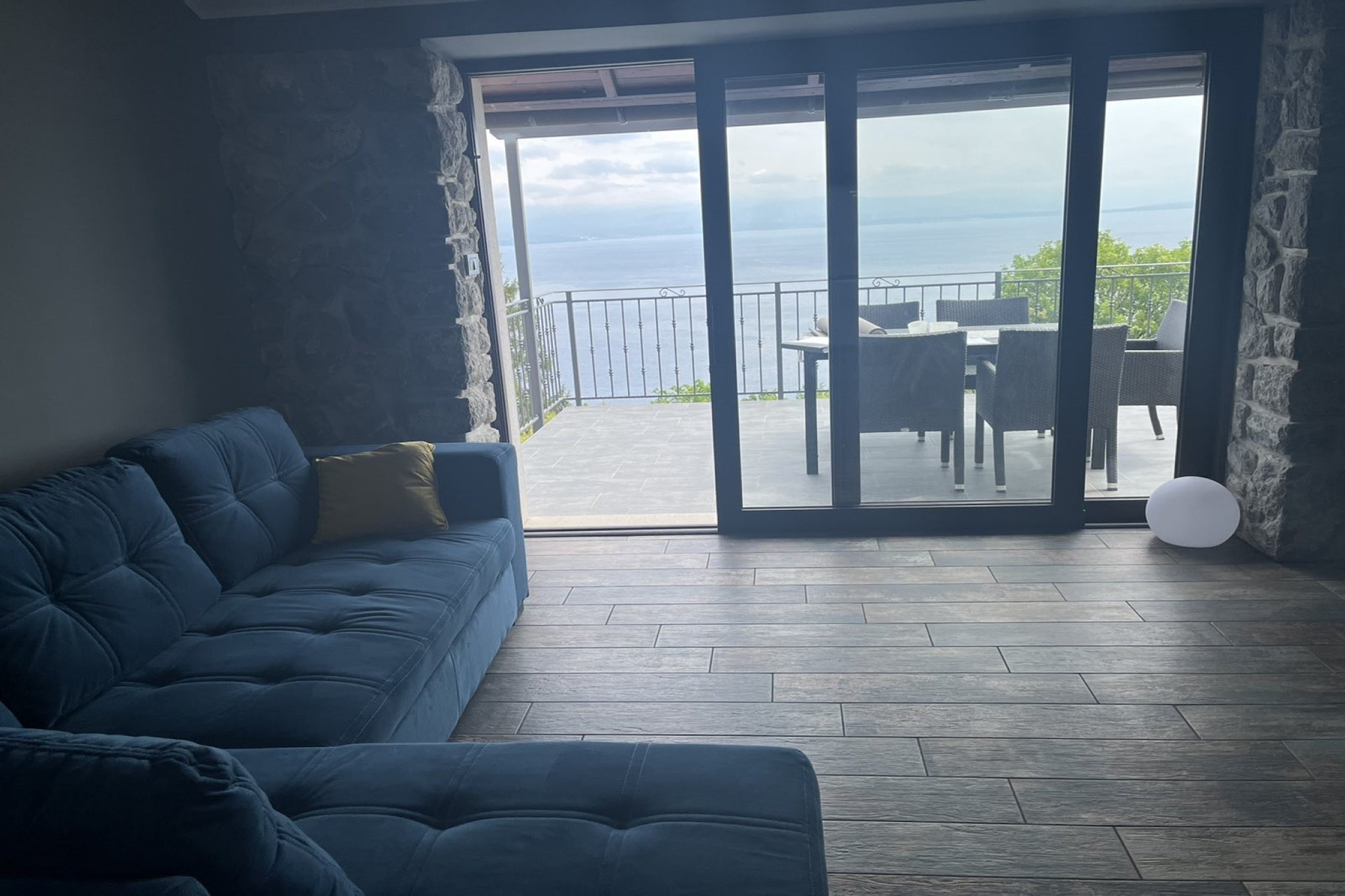 Splendid Holiday Home with Panoramic Sea Views Moscenicka Draga - Two Bedroom Holiday Home-Living room