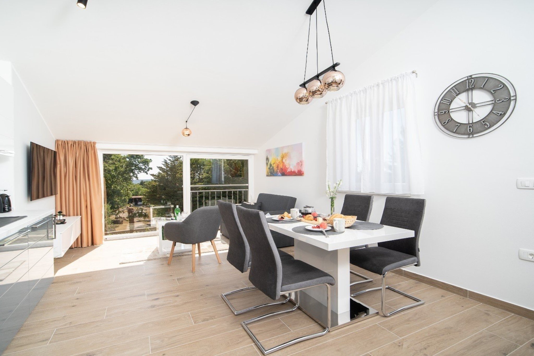 Stylish Two Bedroom Apartment in Labin - Two Bedroom Apartment with Terrace-Dining room