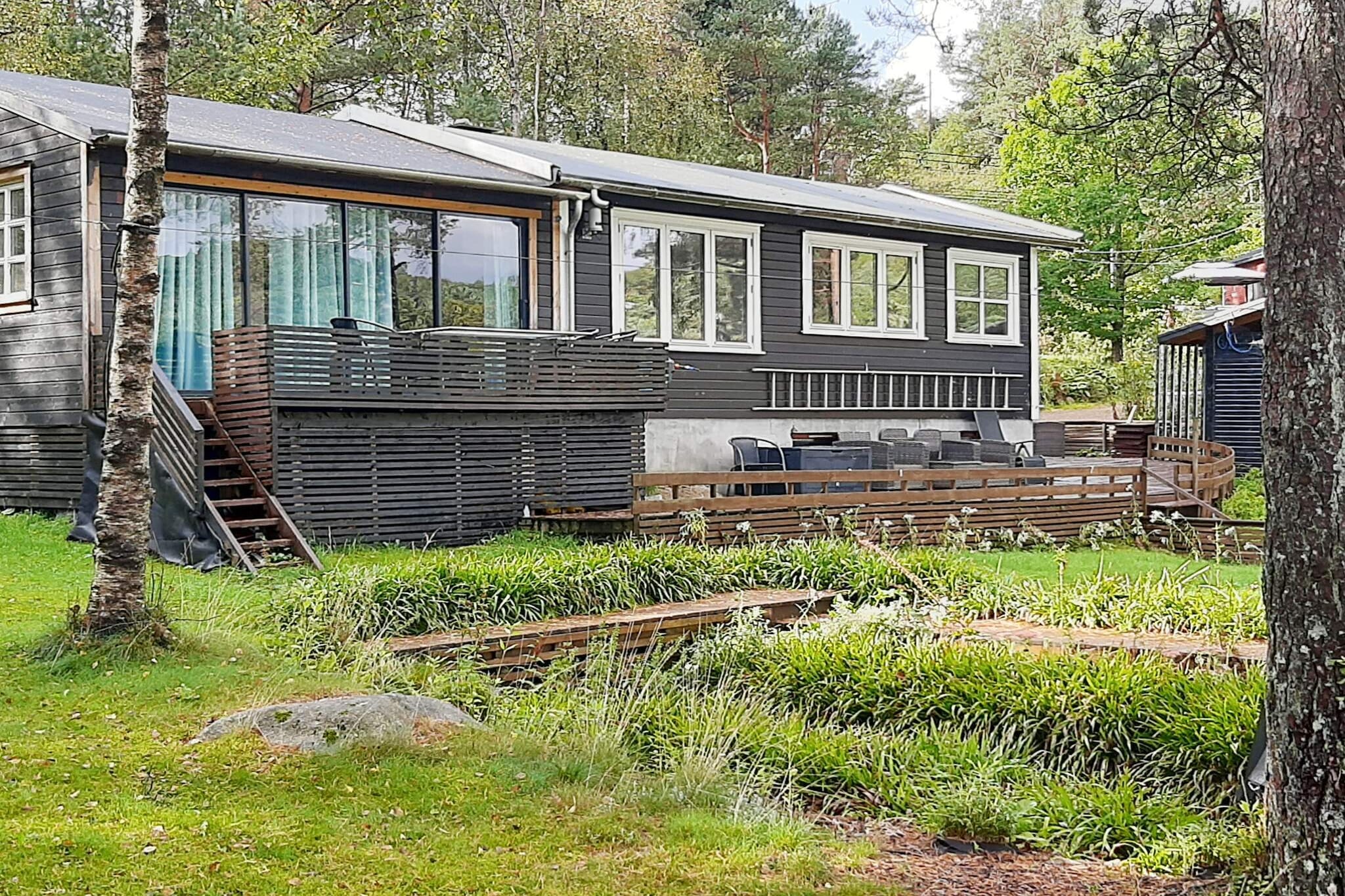 Nice cabin by a small lake. Beautiful hiking terrain in the area. Final cleaning included in the price. The cabin was renovated in 2018 and has 3 bedrooms with sleeping space for 6 people. There are two bathrooms, each with WC and shower. Open solution with a well-equipped kitchen, living room, and dining room. The kitchen has a dishwasher and microwave. There is a wood-burning stove in the living room, internet, and satellite TV. Cot and highchair available. There is a nice, small terrace outside the cabin and beautiful outdoor areas towards the water. Fishing opportunity (trout) in the water nearby. Short distance to the town Hommersåk with restaurants and shops. From here, you can also take a fast ferry to Stavanger. Great hiking opportunities in the area and several activities for the whole family. There are 2 cycle boats and 2 sup boards available free of charge.