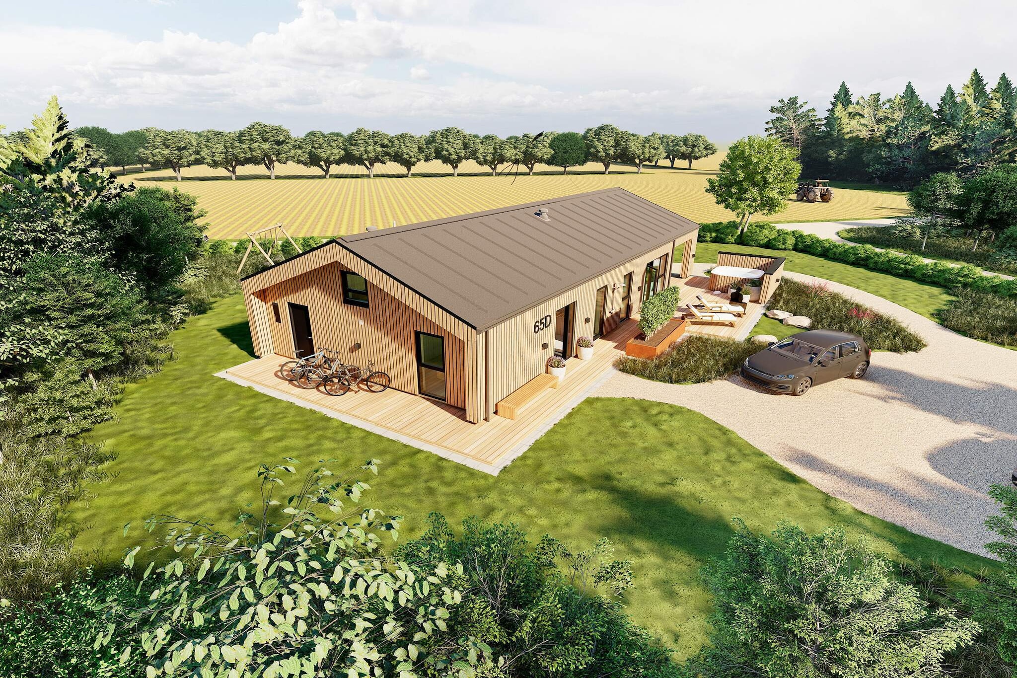 Kitchen(cooker(2 ring stoves), coffee machine, microwave, dishwasher, fridge, freezer(60-99L), high chair), Living/bed room(TV(german television channels)), bedroom(double bed, bunk bed, children\'s bed), bedroom(double bed), bedroom(double bed), bathroom(tumble dryer, washbasin, shower, toilet, washing machine), mezzanine(3x single folding bed, TV(german television channels), game computer), Bubble bath(outside, heated, 6 persons), shower(outside), sauna(outside, 6 persons), heating(electric), terrace, garden furniture, sun loungers, table tennis table, billiards, air to water heatpump