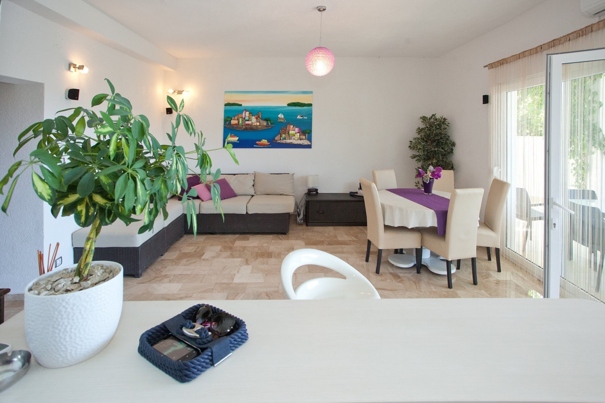 Wonderful Visinisce Apartments with Terrace and Sea Views - Standard Two Bedroom Apartment  (Owner 1)-Living room