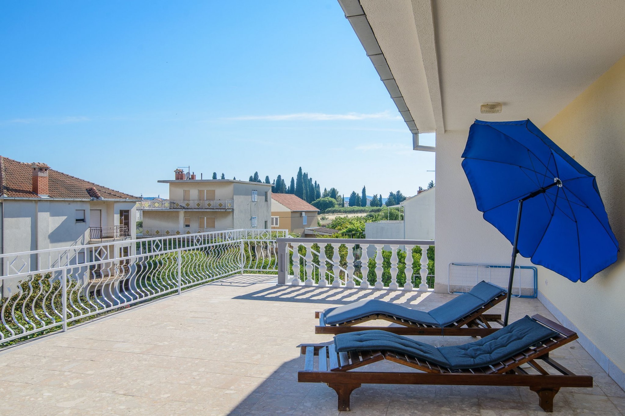 Modern Apartment Near Trogir Beach with Sea View Terrace and Lounge Area - Two Bedroom Apartment-Terrace balcony