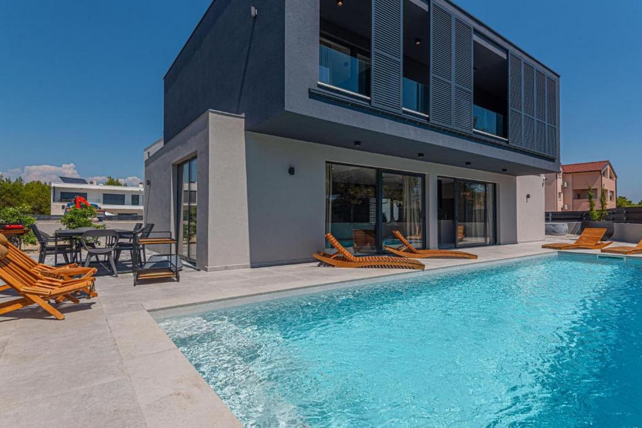 Luxury Contemporary Villa in Vodice with Pool, Sauna and Hot Tub - Four Bedroom Villa with pool-Schwimmbad
