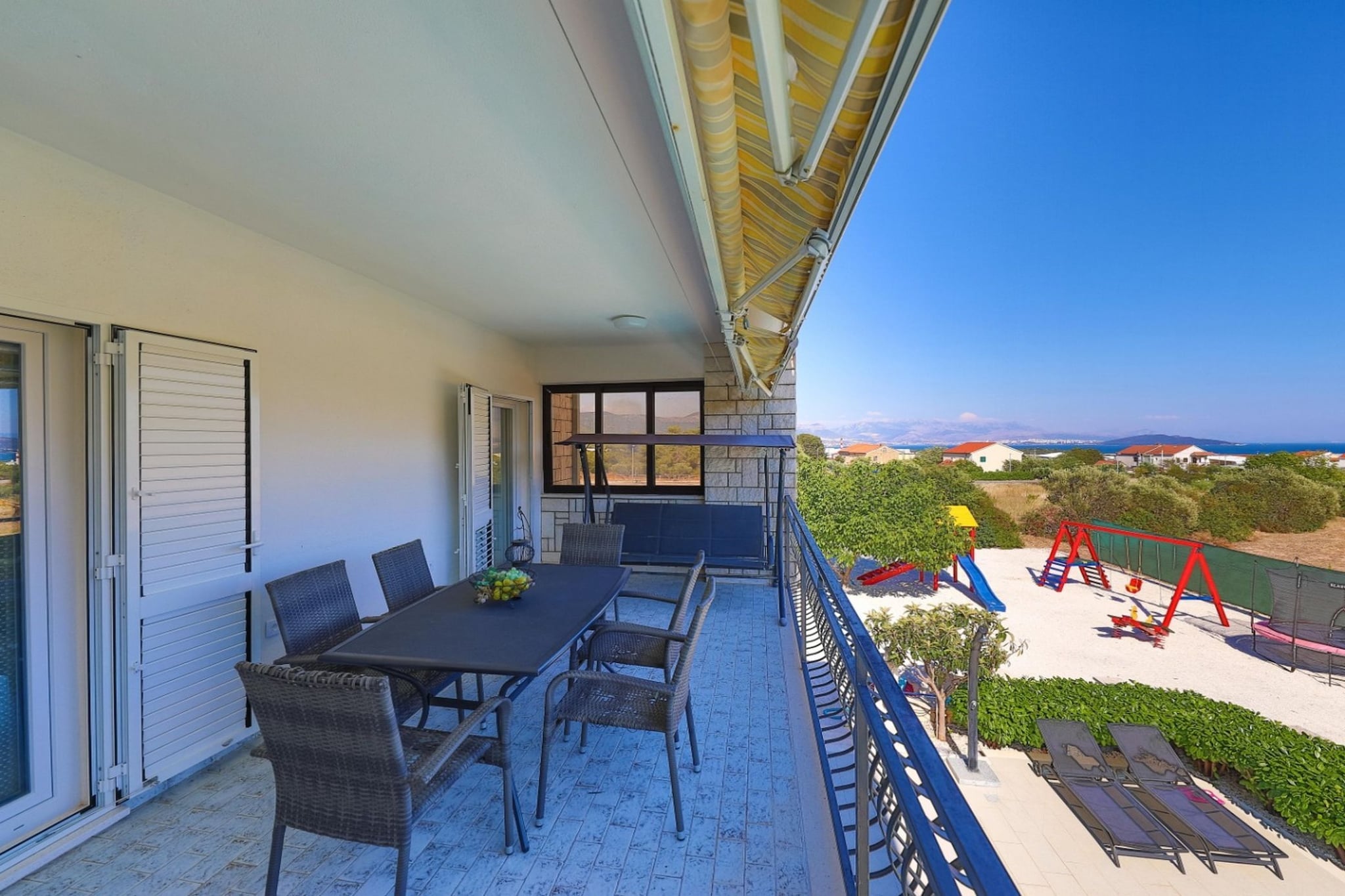 Scenic Elegant Trogir Villa with Pool - Five Bedroom Villa-Terrace balcony
