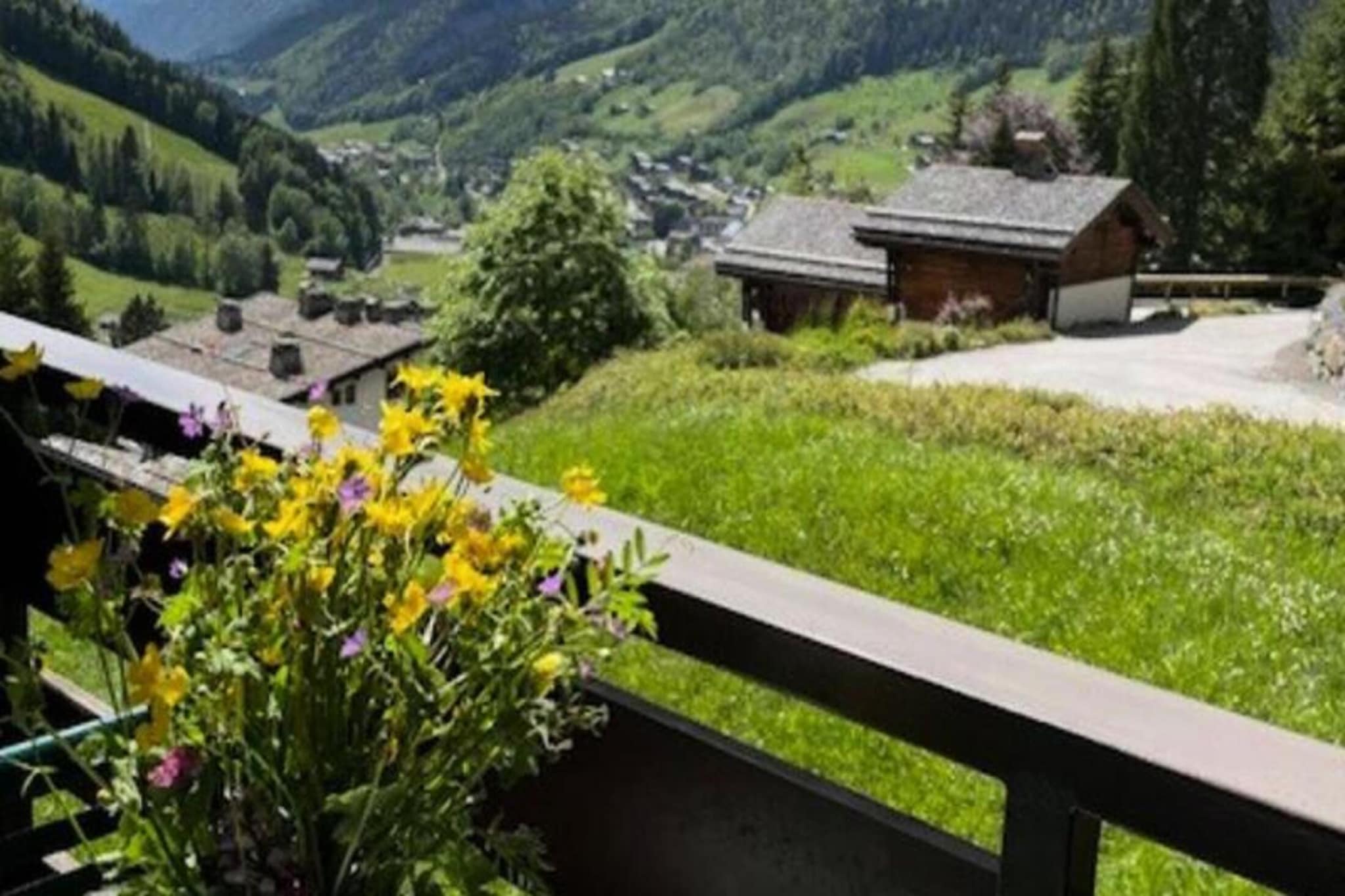 This nice residence, located in the peaceful Nant Robert area, offers a relaxing retreat just 5 minutes by car from the village center and shops. The apartment provides stunning views of the village and surrounding mountains from its balcony. Inside, the apartment features an open kitchen leading to the living room, where you'll find a comfortable sofa bed (140 cm). The bedroom is equipped with a double bed (140 cm), and there is an additional sleeping area with a single bed (90 cm), making it ideal for up to 4 people. A shower room with WC completes the accommodation. 

In addition to the beautiful mountain views, the nearby village offers a wide range of attractions, including skiing and hiking trails, charming local shops, and eateries. Whether you're visiting in winter for skiing or in summer for hiking and mountain biking, this location provides the perfect base for outdoor adventures.

Please note, the residence is accessible via a 6-floor climb from the base, though parking is available at the entrance of Residence C for those with vehicles (parking height restriction of 1.95m). While sheets and towels are not provided, the residence offers a quiet, scenic escape, perfect for nature lovers. 

