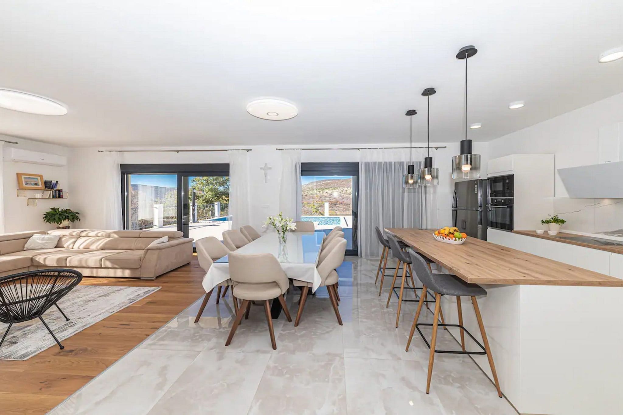 Luxurious Sanctuary Villa Primorski Dolac with Pool - Three Bedroom Villa with Pool-Living room