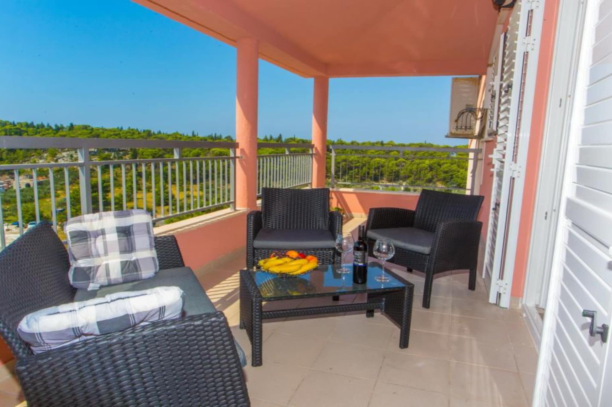 Apartments Grljusic - One Bedroom Apartment with Sea View 207-Terrace balcony