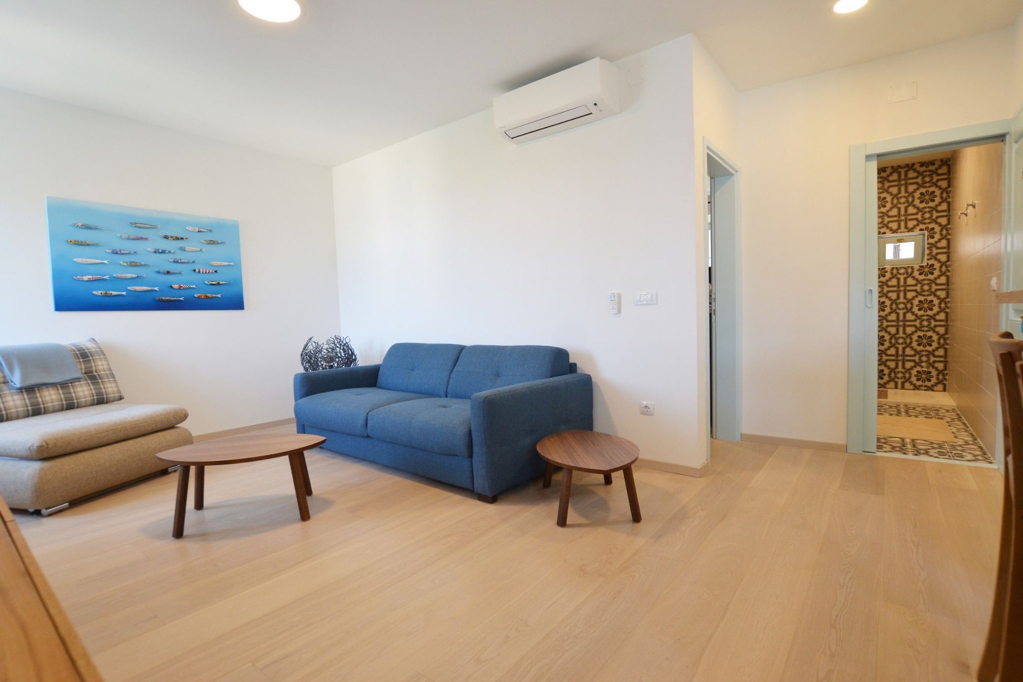Sunny Rovinj Apartment with Sea View - One Bedroom Apartment with Sea View-Living room
