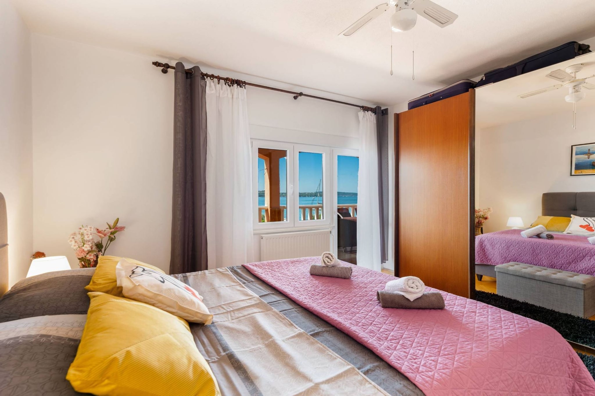 Luxury Seget Donji Apartments with Terrace and Sea View - Three Bedroom Apartment with Terrace and Sea View-Bedroom