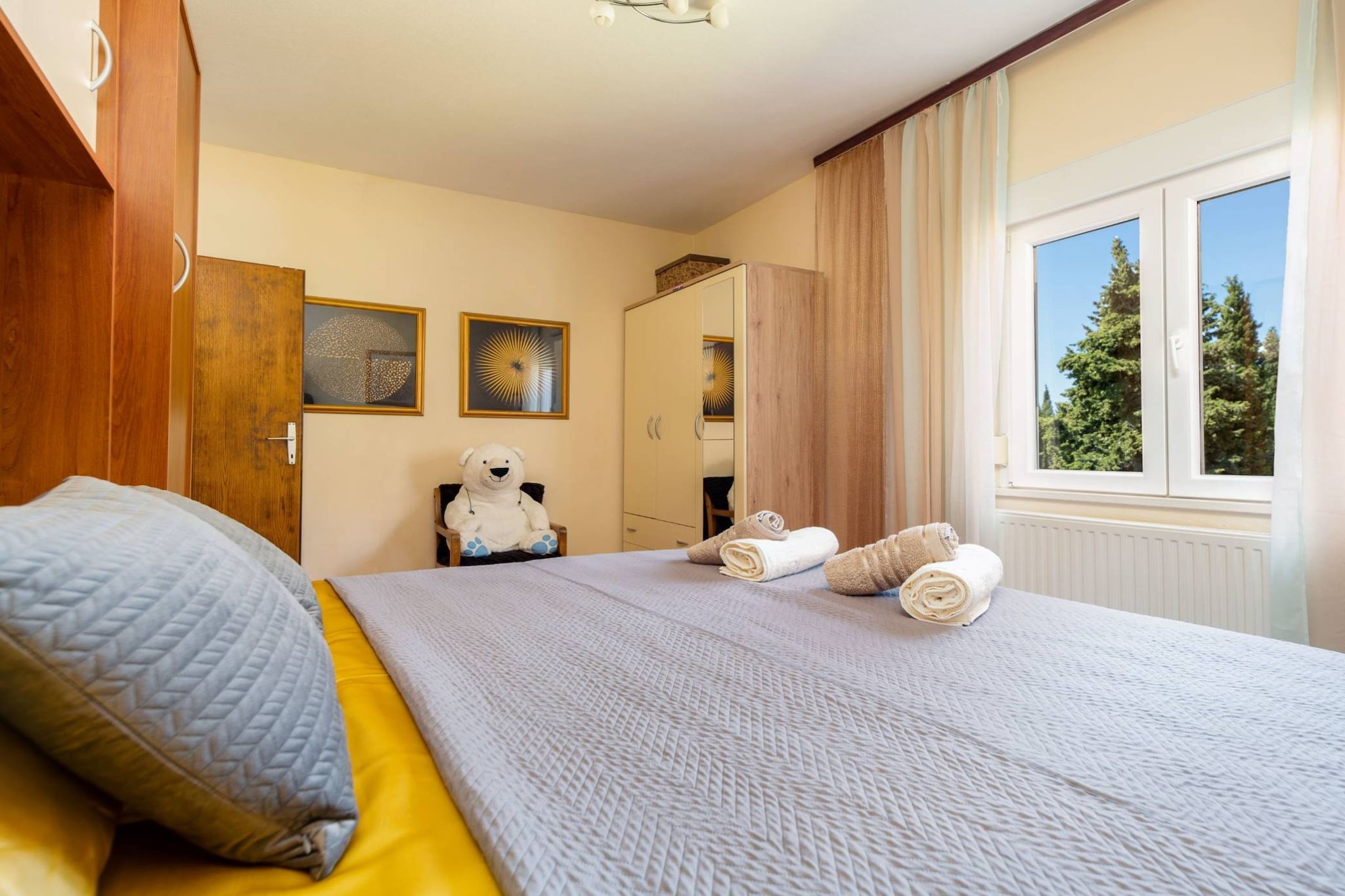 Luxury Seget Donji Apartments with Terrace and Sea View - Three Bedroom Apartment with Terrace and Sea View-Bedroom