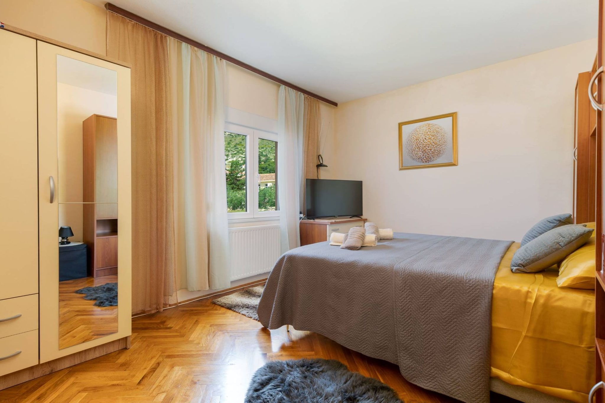 Luxury Seget Donji Apartments with Terrace and Sea View - Three Bedroom Apartment with Terrace and Sea View-Bedroom