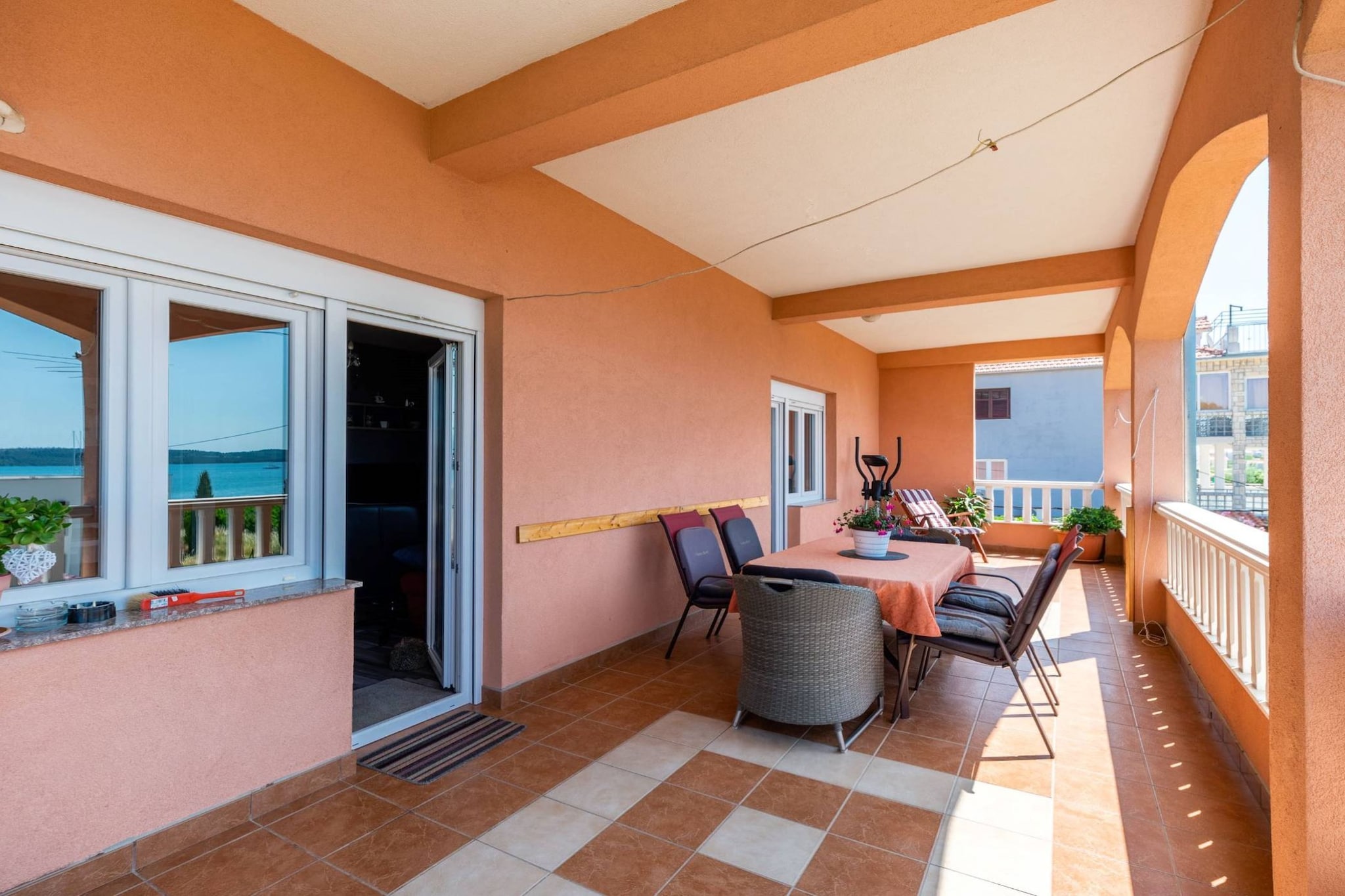 Luxury Seget Donji Apartments with Terrace and Sea View - Three Bedroom Apartment with Terrace and Sea View-Terrace balcony