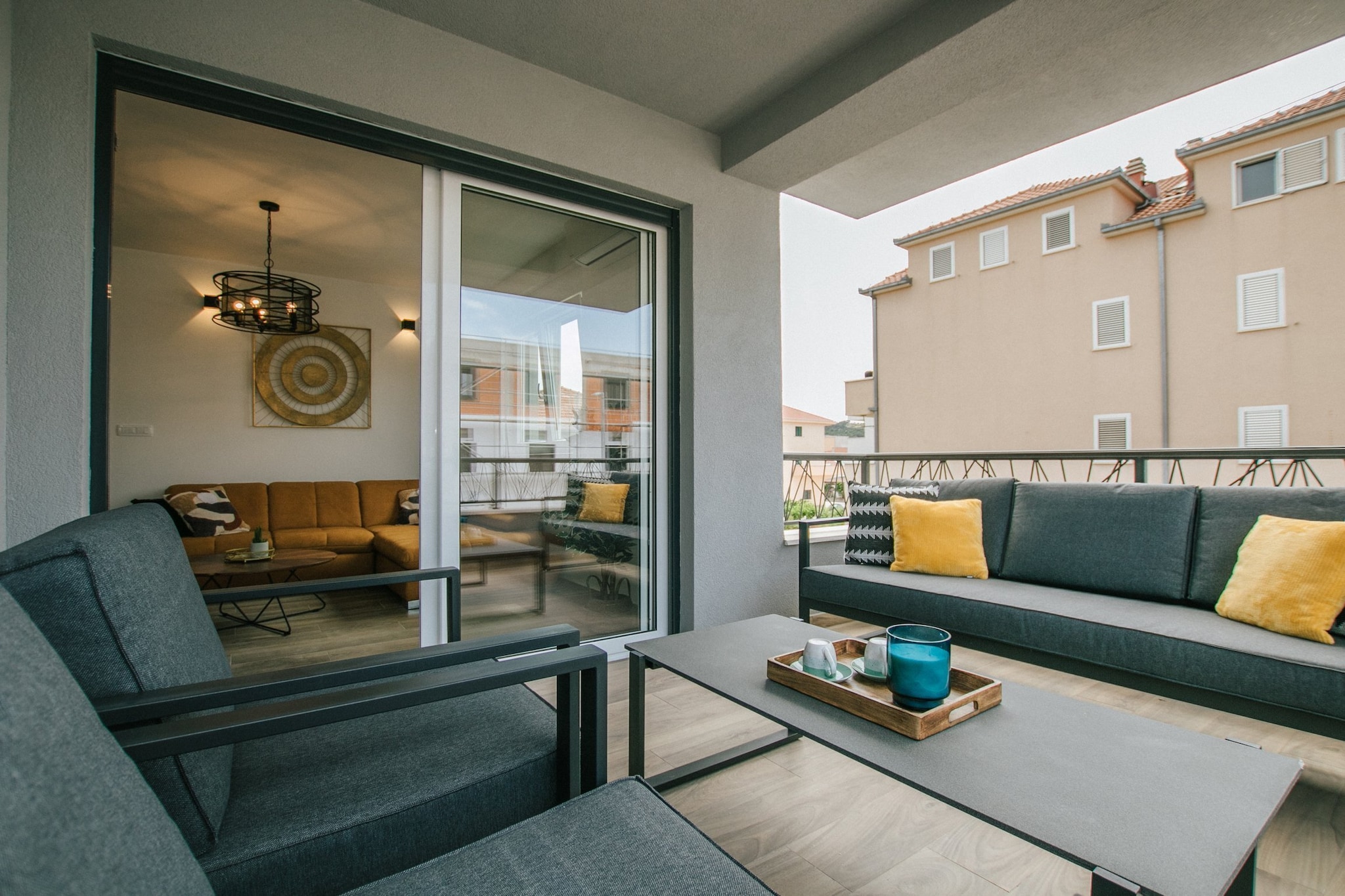 Spacious Luxury Trogir Apartments - Comfort Two Bedroom Apartment (Marin 3)-Terrace balcony