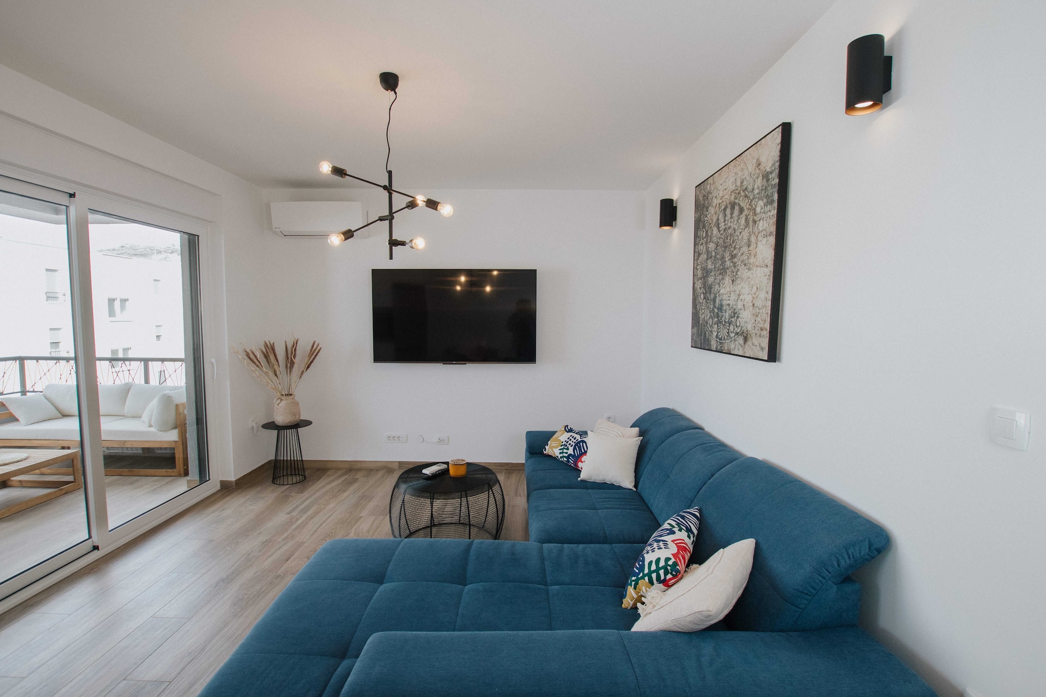 Spacious Luxury Trogir Apartments in Trogir, Split-Dalmatia County, Croatia, is a luxurious Apartments offering modern amenities such as free Wi-Fi, air conditioning, a fully equipped kitchen.  It features stylish interiors, spacious living room, and outdoor furniture with beautiful views. Located near the historic town of Trogir, the villa is ideal for families, couples, and groups seeking a serene and comfortable retreat while exploring the Adriatic coast and its cultural landmarks.

Note:

Private parking is available, reservation is not required.
Wi-Fi is available throughout the property.
Pets are not allowed.

This two-bedroom apartments can accommodate up to four guests. It features an internet-enabled/flat-screen TV and is combined with a living room seating area, sofa, and kitchen. The private bathroom is equipped with a shower and toilet.

Thanks to its excellent location, everything you'll need for your vacation is just a short walk away from the property. Grocery stores, Pharmacy, cafes, restaurants—everything is within a 250.00 m radius.

The airport is 4 km away from the property.