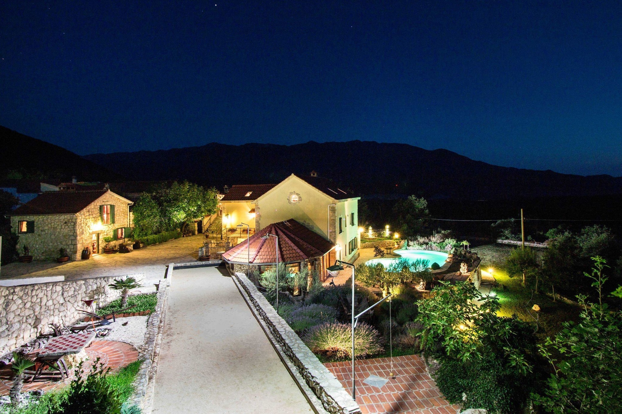 Authentic Dalmatian Hillside Escape with Pool, Sauna & BBQ - Seven Bedroom Holiday Home-Vue