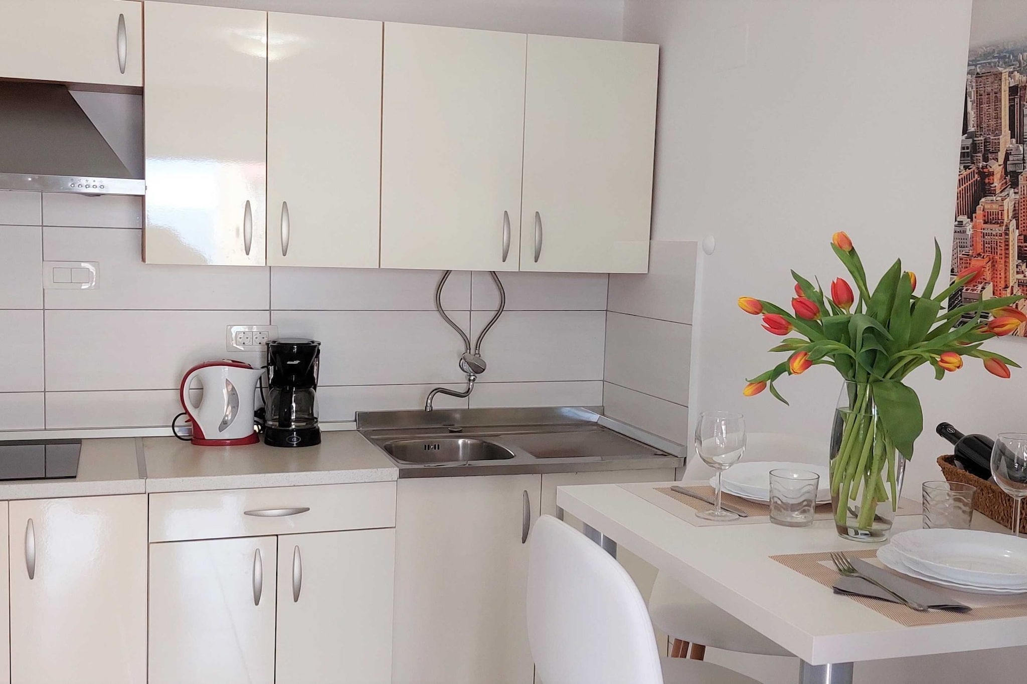 Modern Crikvenica Apartments with Sea View - One Bedroom Apartment with Terrace-Keuken