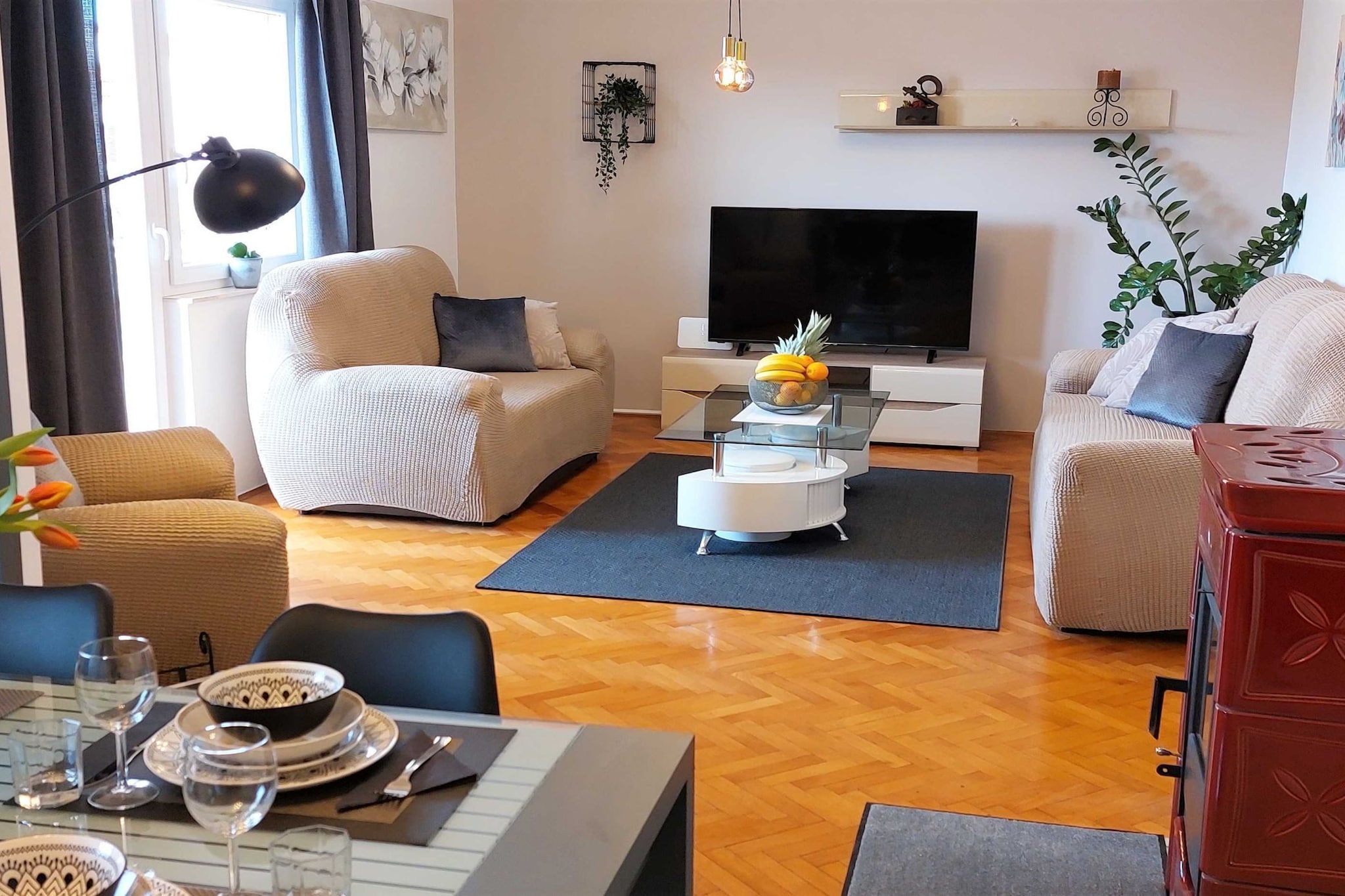 Modern Crikvenica Apartments with Sea View - Two Bedroom Apartment with Balcony-Woonkamer