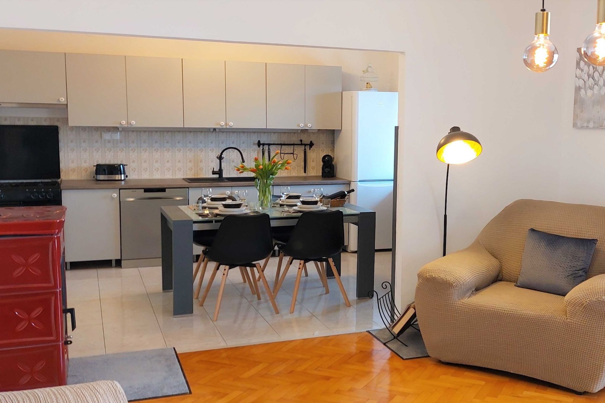Modern Crikvenica Apartments with Sea View - Two Bedroom Apartment with Balcony-Keuken