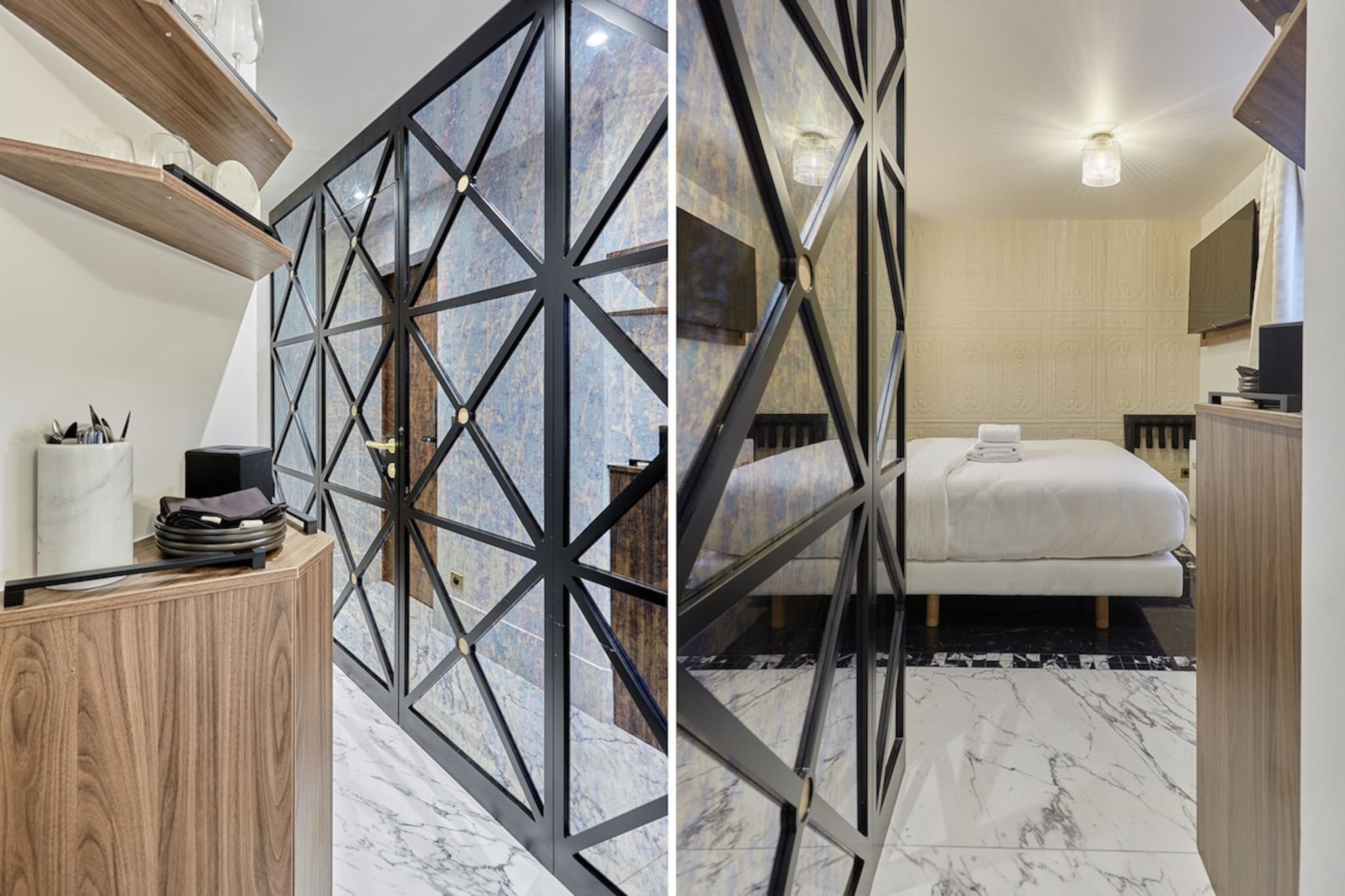 Welcome to our sublime 17 m2 studio located on the 2nd floor without elevator in the heart of Paris, close to the Louvre, numerous restaurants and the center of the City of Lights. Our studio is designed to comfortably accommodate two people and offers modern facilities to make your stay enjoyable.

