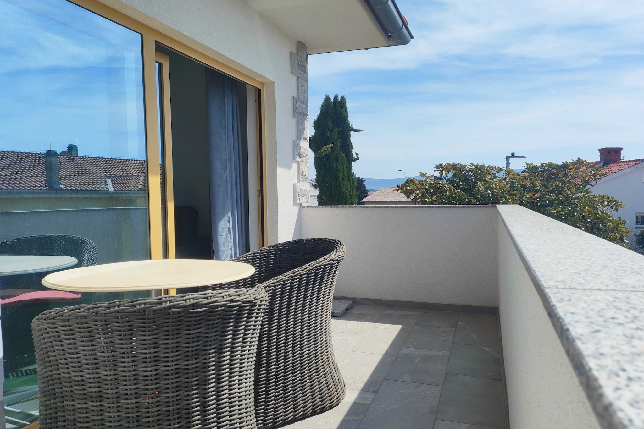Lovely Sea View Apartments Krk - Standard One Bedroom Apartment with Sea View (owner One bedroom apartment with sea view)-Terrasbalkon