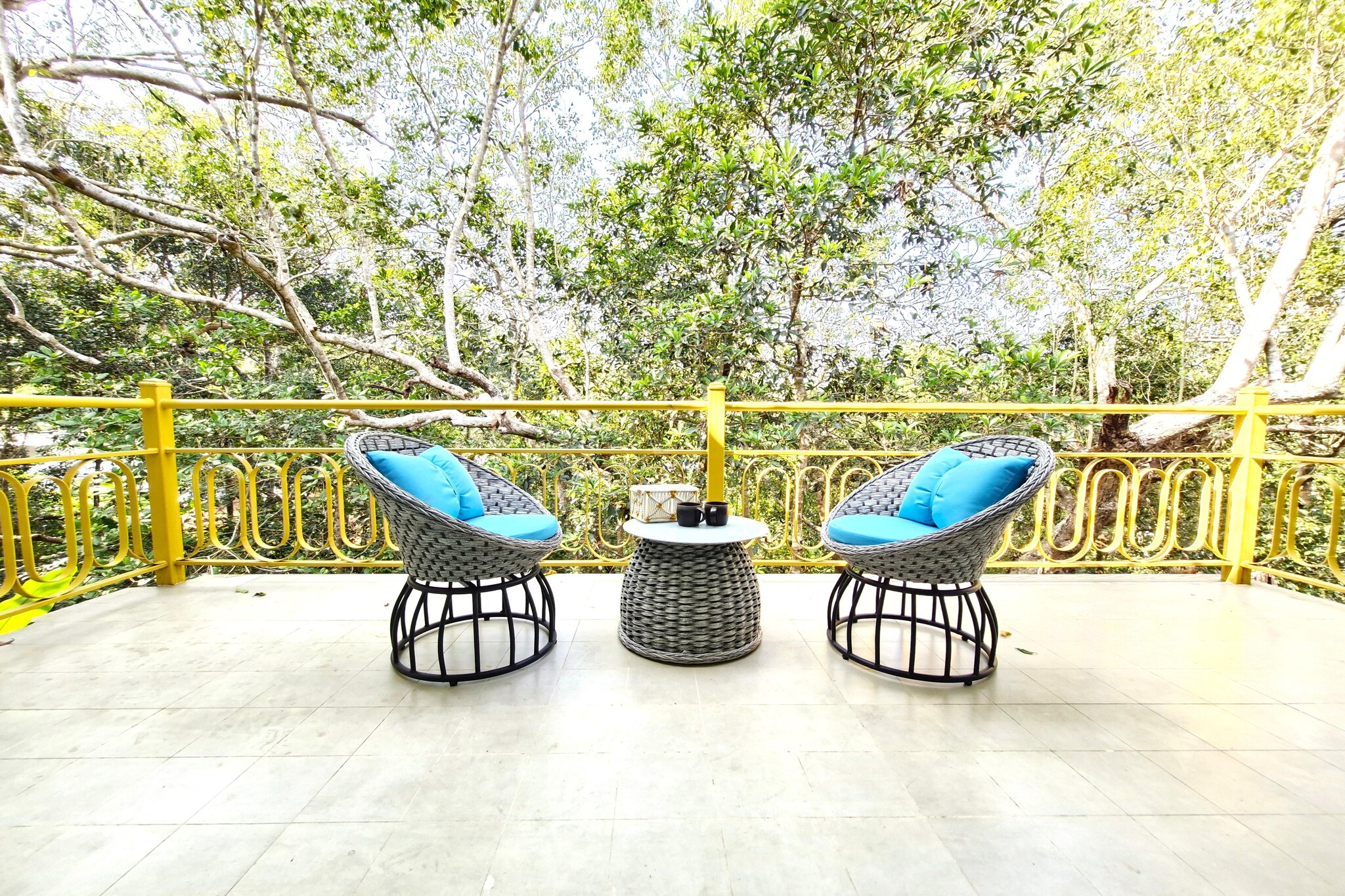 Ground floor: (Entrance, Living room(TV(flatscreen), seating area, air conditioning), open kitchen(dining table(6 persons), electric kettle, toaster, cooker, oven, microwave, dishwasher, fridge-freezer, dishes and cutlery(Bowls, chopsticks, plates, cups, etc.), Cooking basics(Pots and pans, oil, salt and pepper)), Bedroom with bathroom(double bed, TV(flatscreen), shower, washbasin, toilet, air conditioning), Dedicated workspace)\n\nOn the 1st floor: (Bedroom with bathroom(double bed, TV(flatscreen), shower, washbasin, toilet, balcony, air conditioning), Bedroom with bathroom(double bed, TV(flatscreen), shower, washbasin, toilet, balcony, air conditioning), Dedicated workspace)\n\nwireless music system, shower(outside), washing machine, garden, BBQ(on request), parking, private outdoor pool, iron, hairdryer, lounge set, drying cabinet, Essentials(Towels, bed sheets, soap and toilet paper)