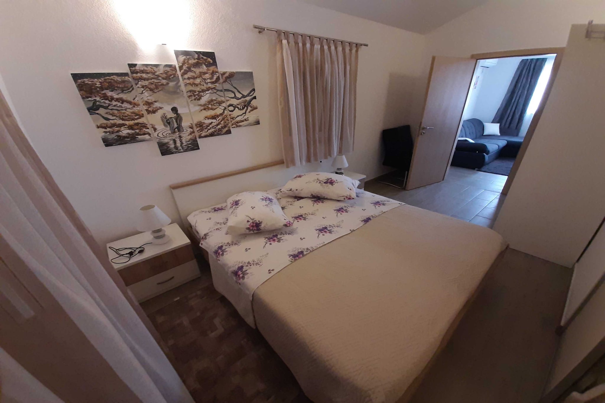 Cozy Apartments with Private Balcony Vinisce - Comfort Two Bedroom Apartment (Owner III)-Bedroom