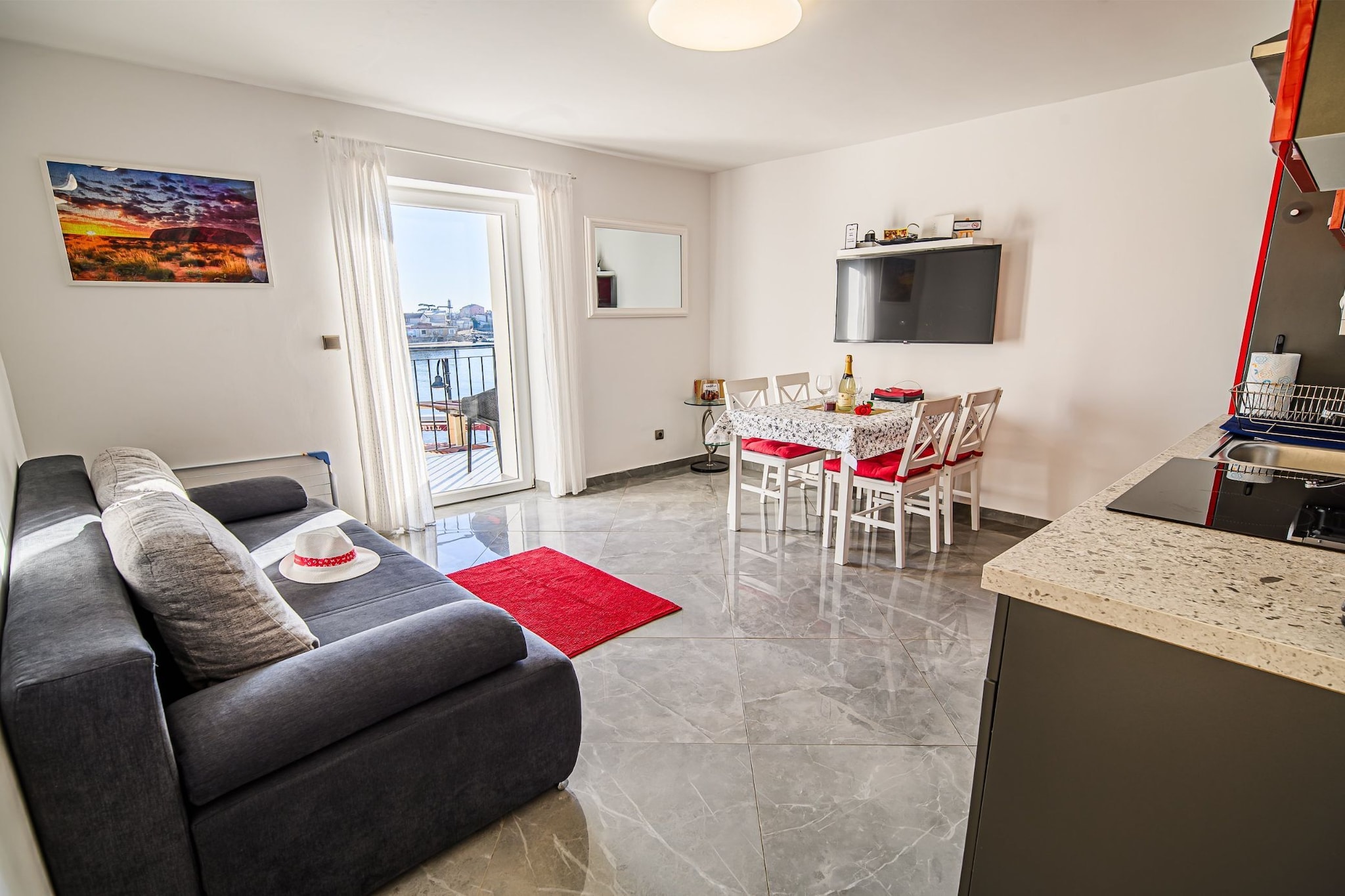 Sleek and Stylish Umag Apartments with Sea View - Two Bedroom Apartment with Balcony