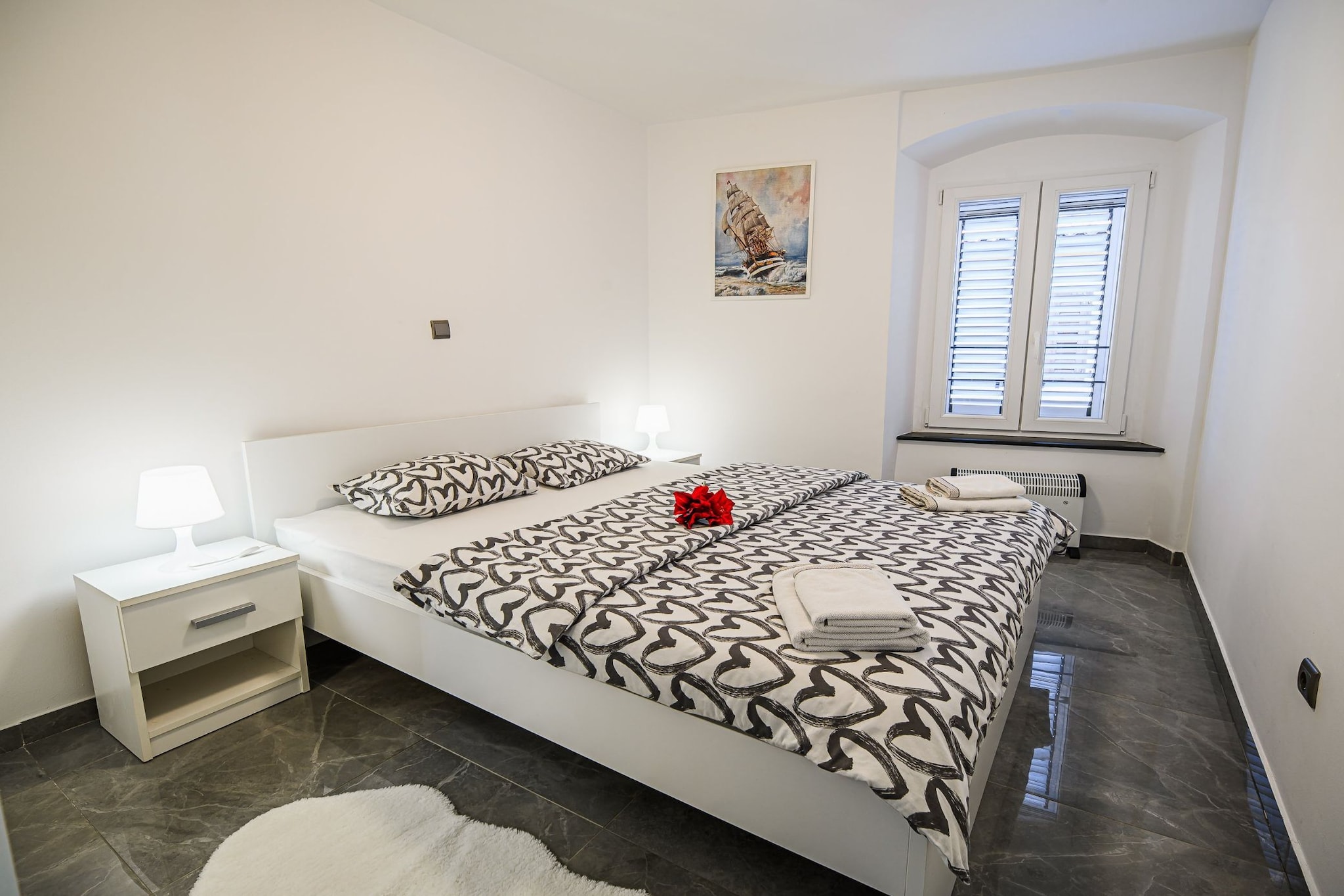Sleek and Stylish Umag Apartments with Sea View - Two Bedroom Apartment with Balcony-Bedroom