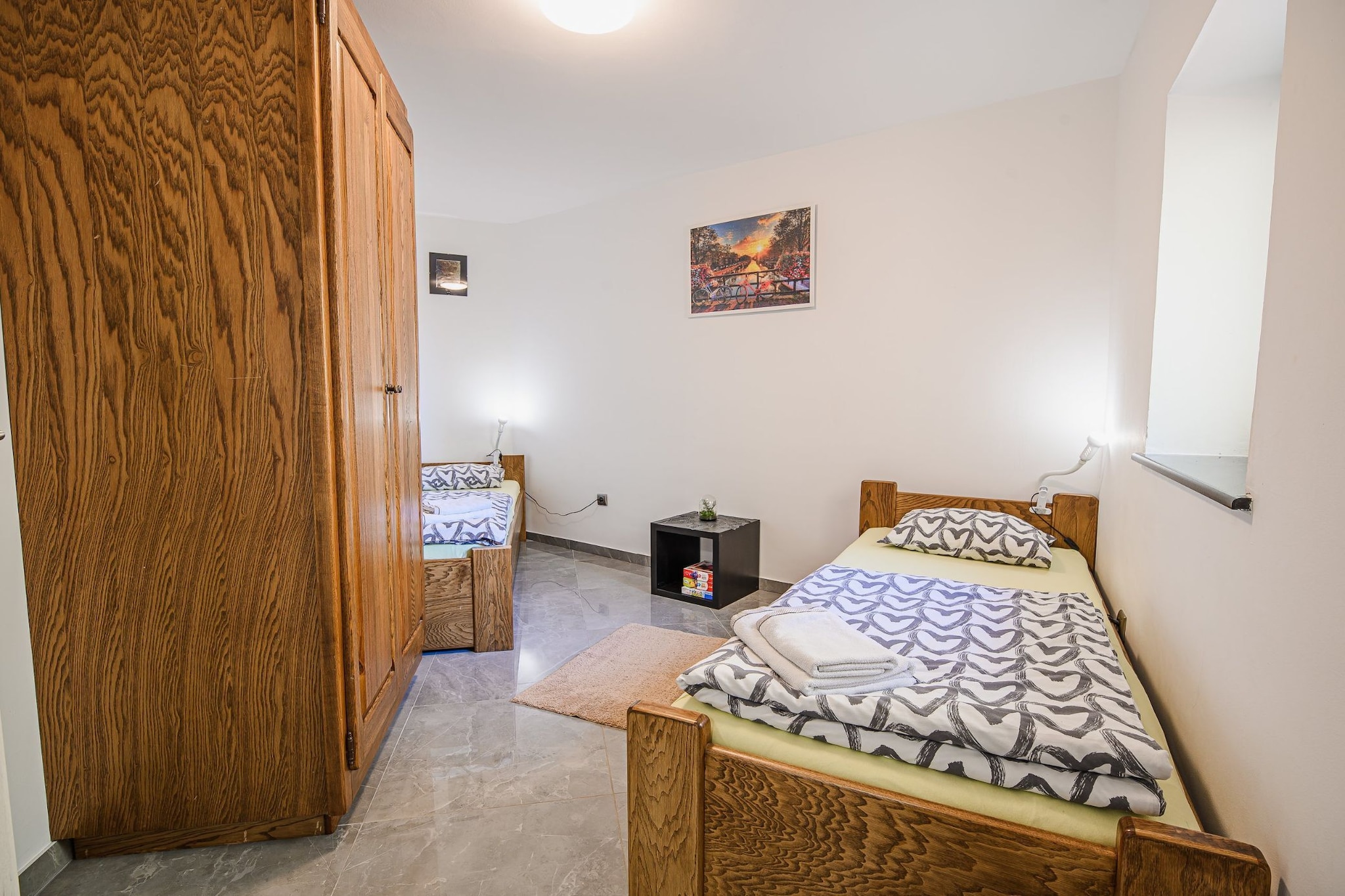 Sleek and Stylish Umag Apartments with Sea View - Two Bedroom Apartment with Balcony-Bedroom