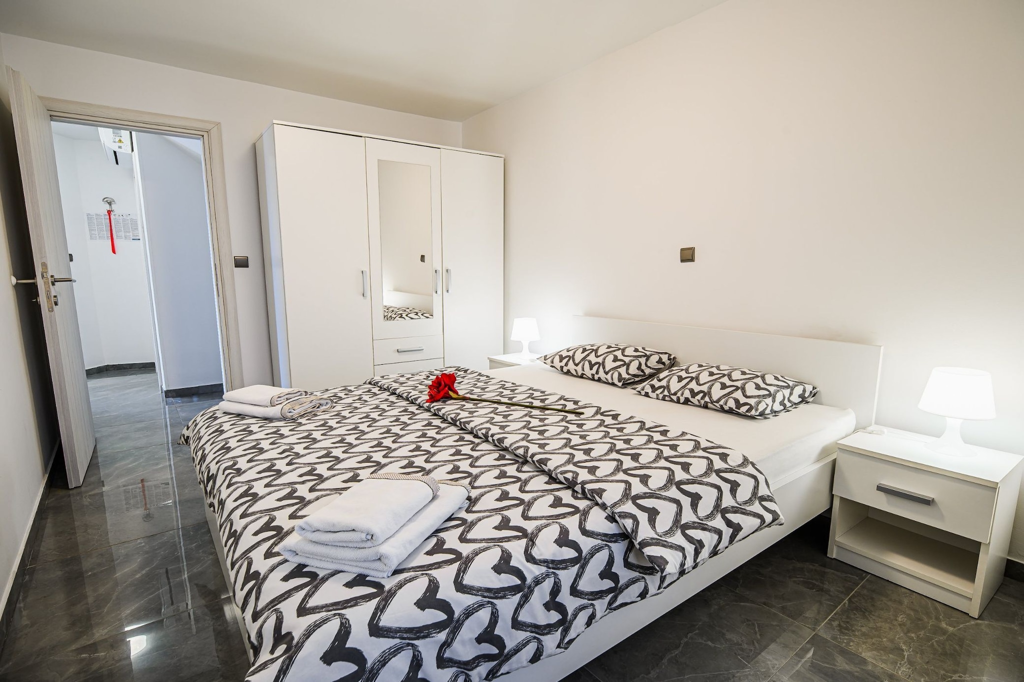 Sleek and Stylish Umag Apartments with Sea View - Two Bedroom Apartment with Balcony-Bedroom