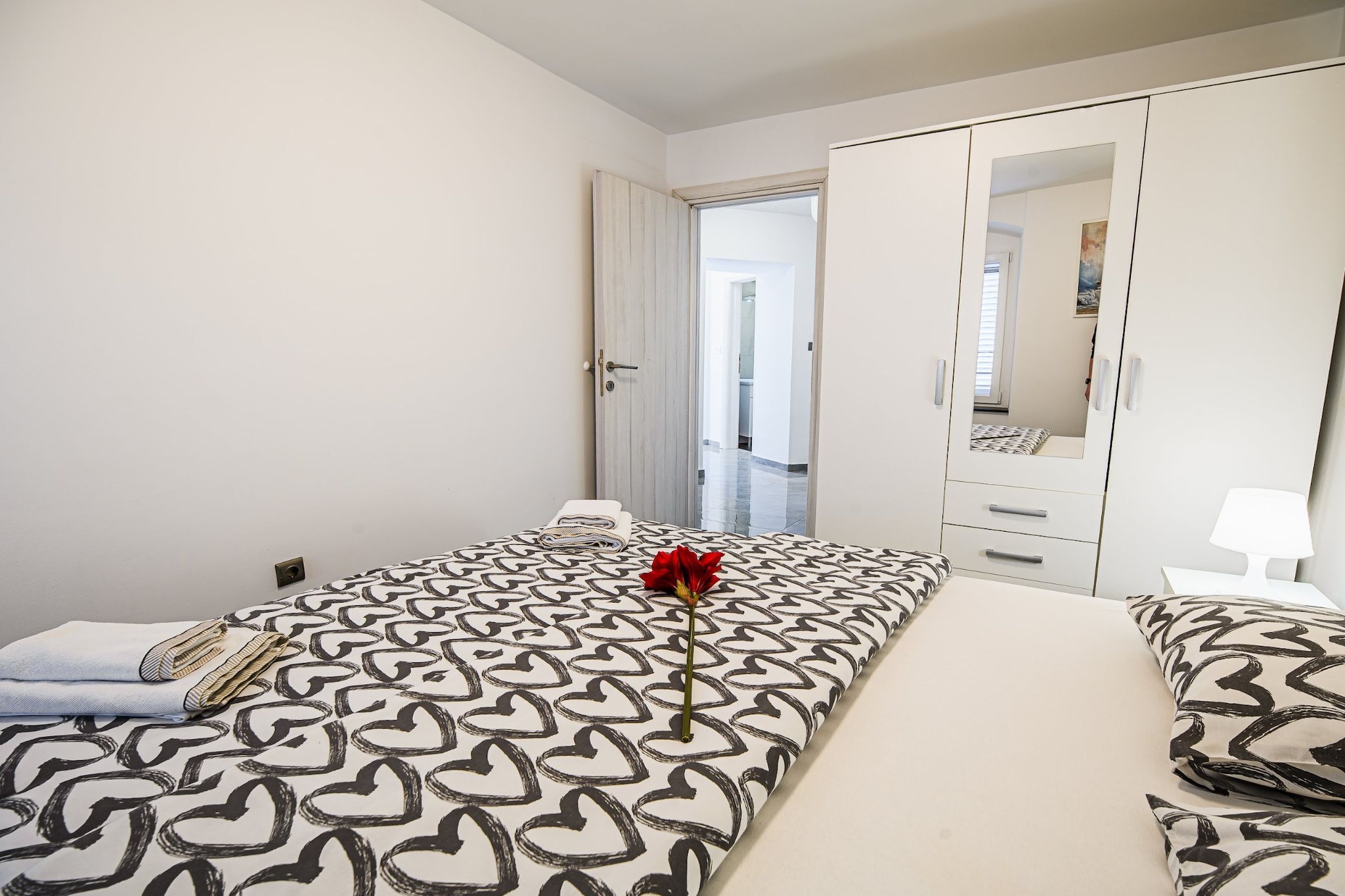 Sleek and Stylish Umag Apartments with Sea View - Two Bedroom Apartment with Balcony-Bedroom