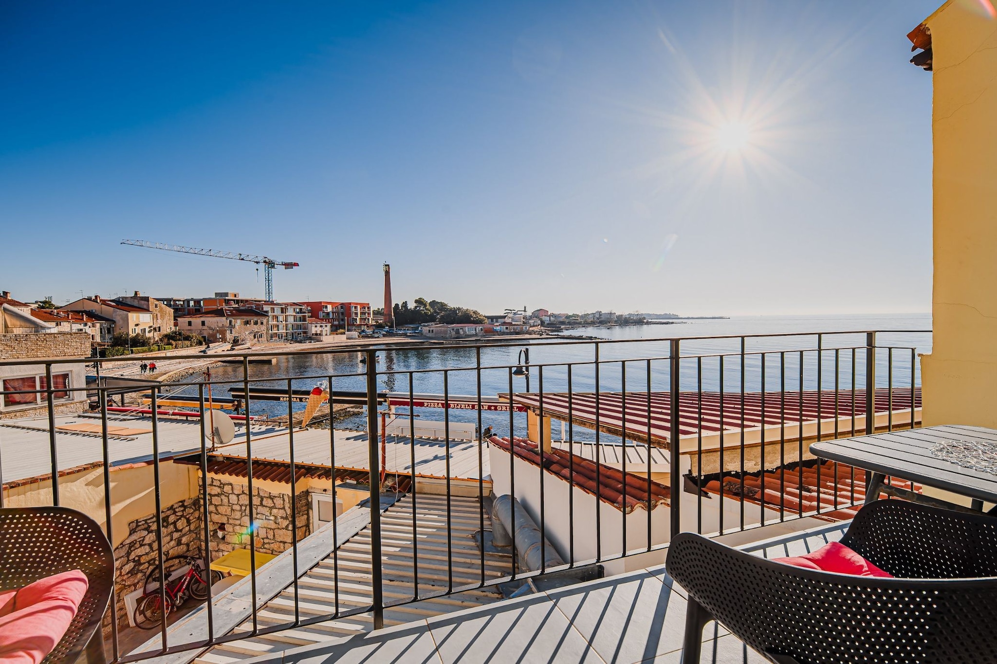 Sleek and Stylish Umag Apartments with Sea View - Two Bedroom Apartment with Balcony-Terrace balcony