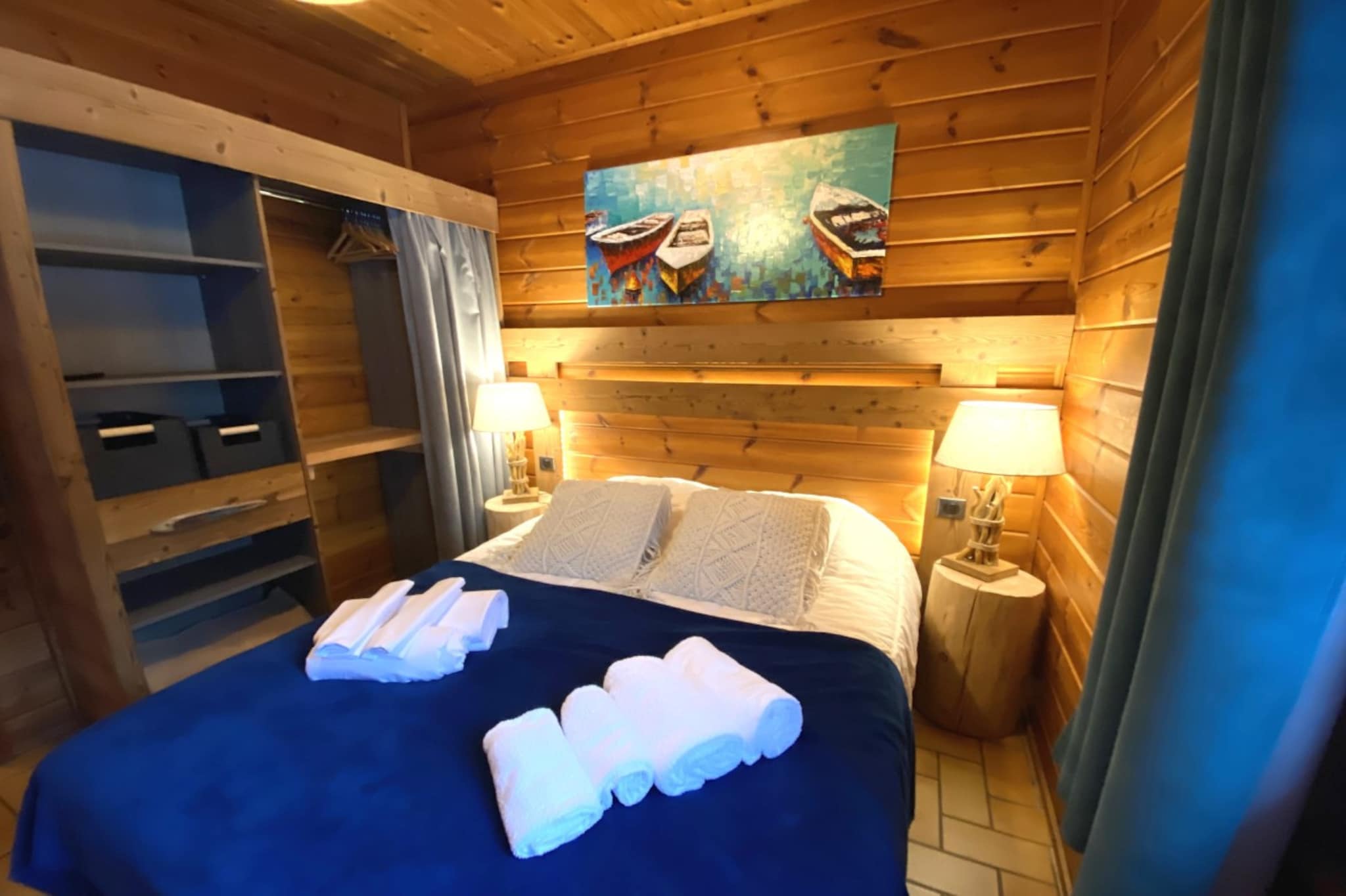 LE FISHING LODGE Chalet en bois avec Bain Nordique-Slaapkamer