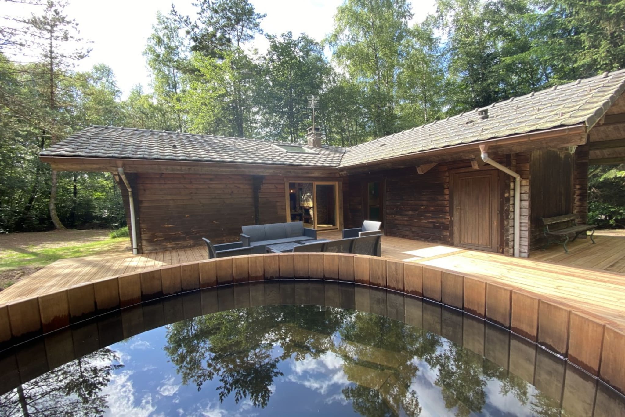 LE FISHING LODGE Chalet en bois avec Bain Nordique-Buitenlucht