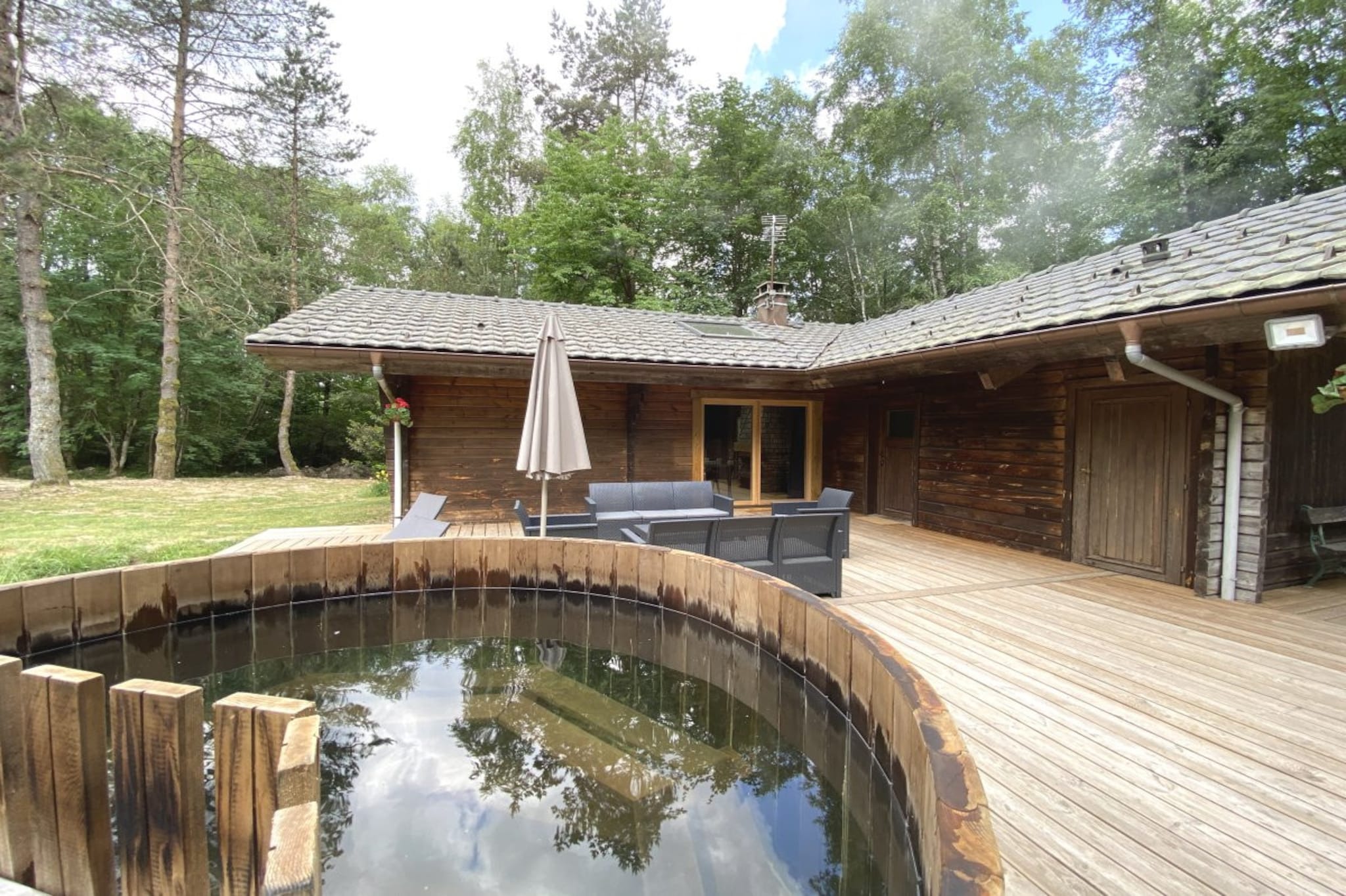 LE FISHING LODGE Chalet en bois avec Bain Nordique-Buitenlucht