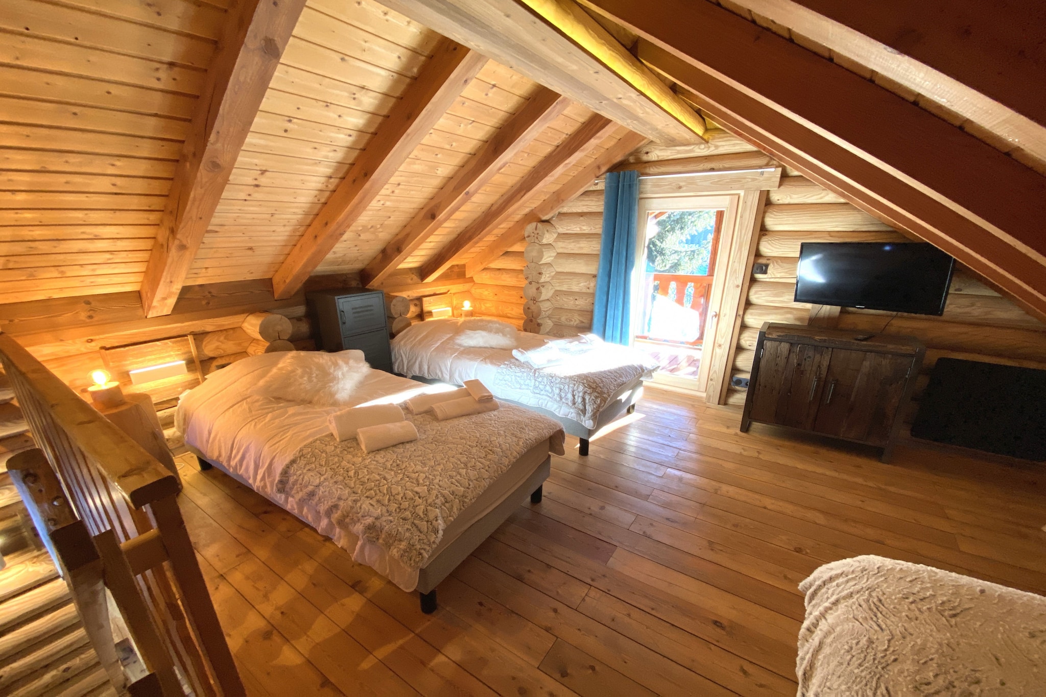 L'OURS BLANC Chalet en rondins-Slaapkamer